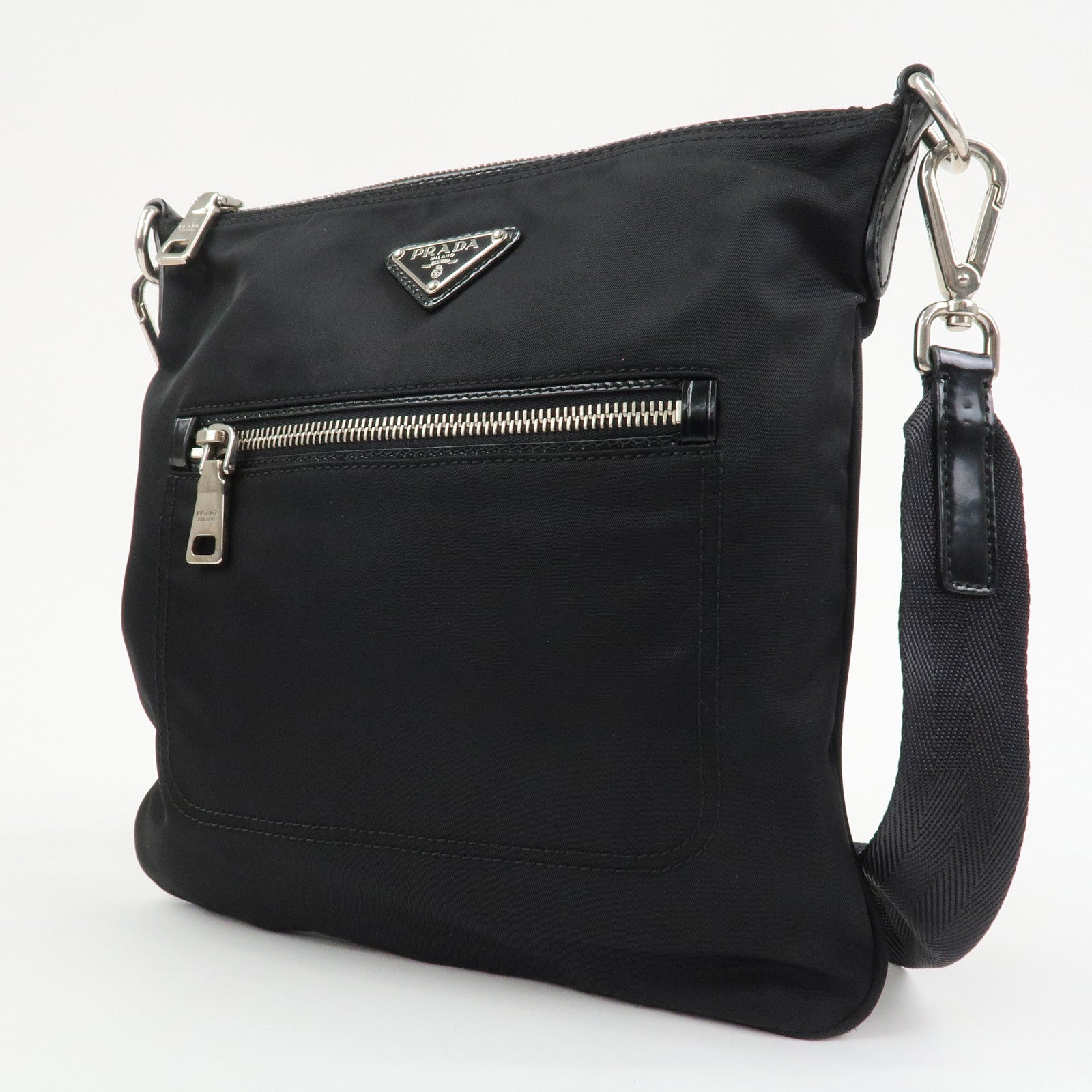 PRADA Triangle Logo Tessuto Nylon Shoulder Bag Crossbody Bag BT0716