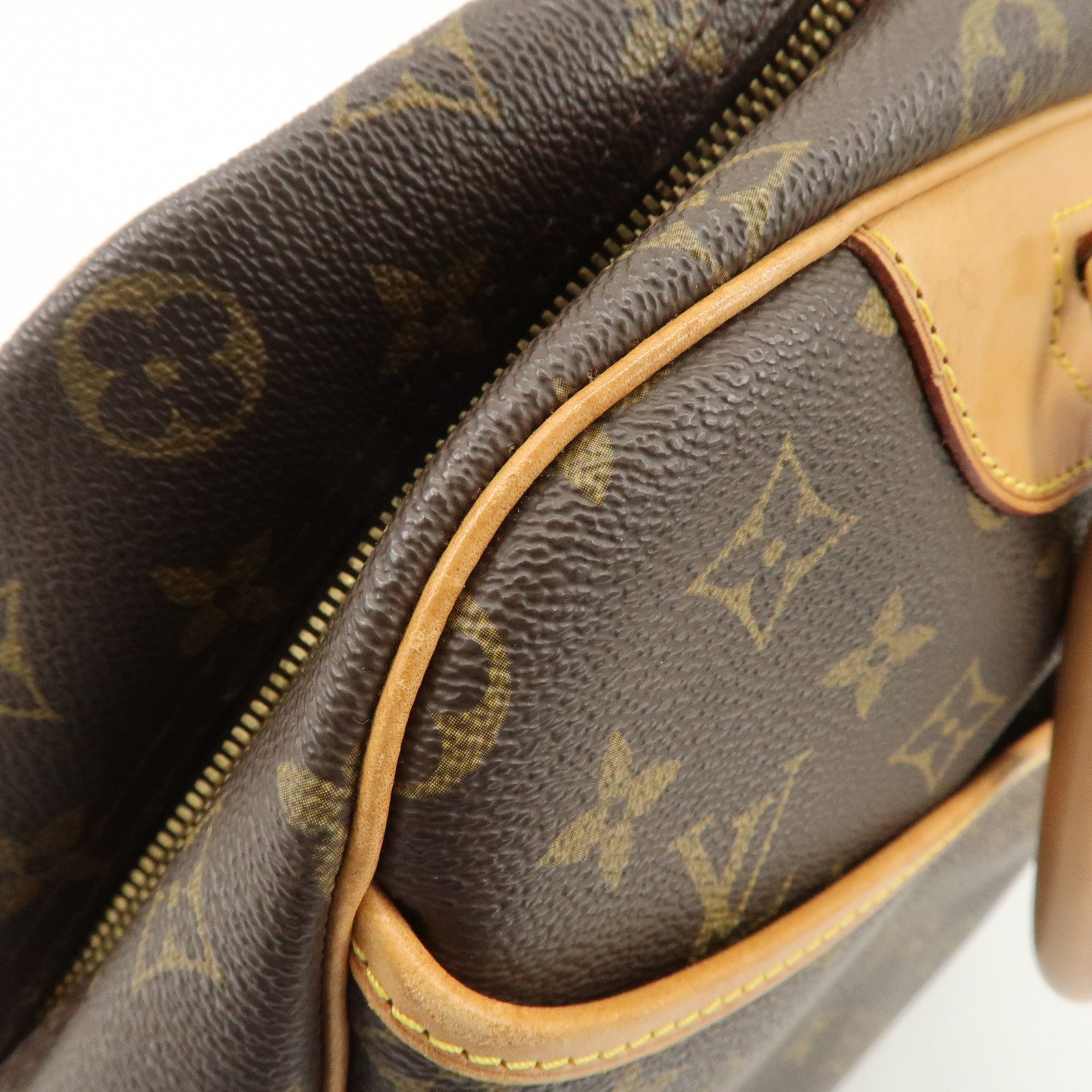 Louis Vuitton Monogram Deauville Hand Bag Brown M47270 Used