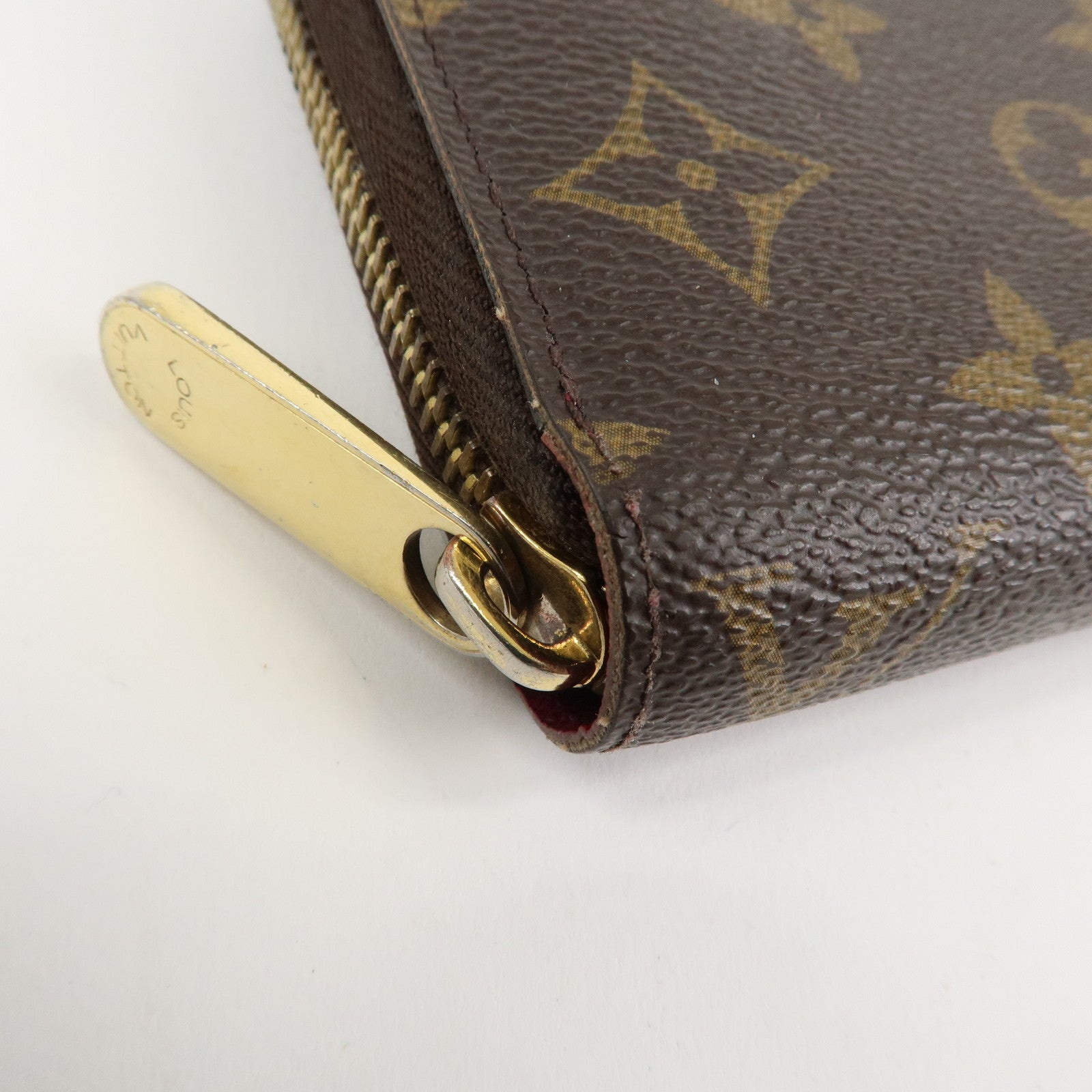 Louis Vuitton Monogram Zippy Long Wallet Brown Fuchsia M41895 Used