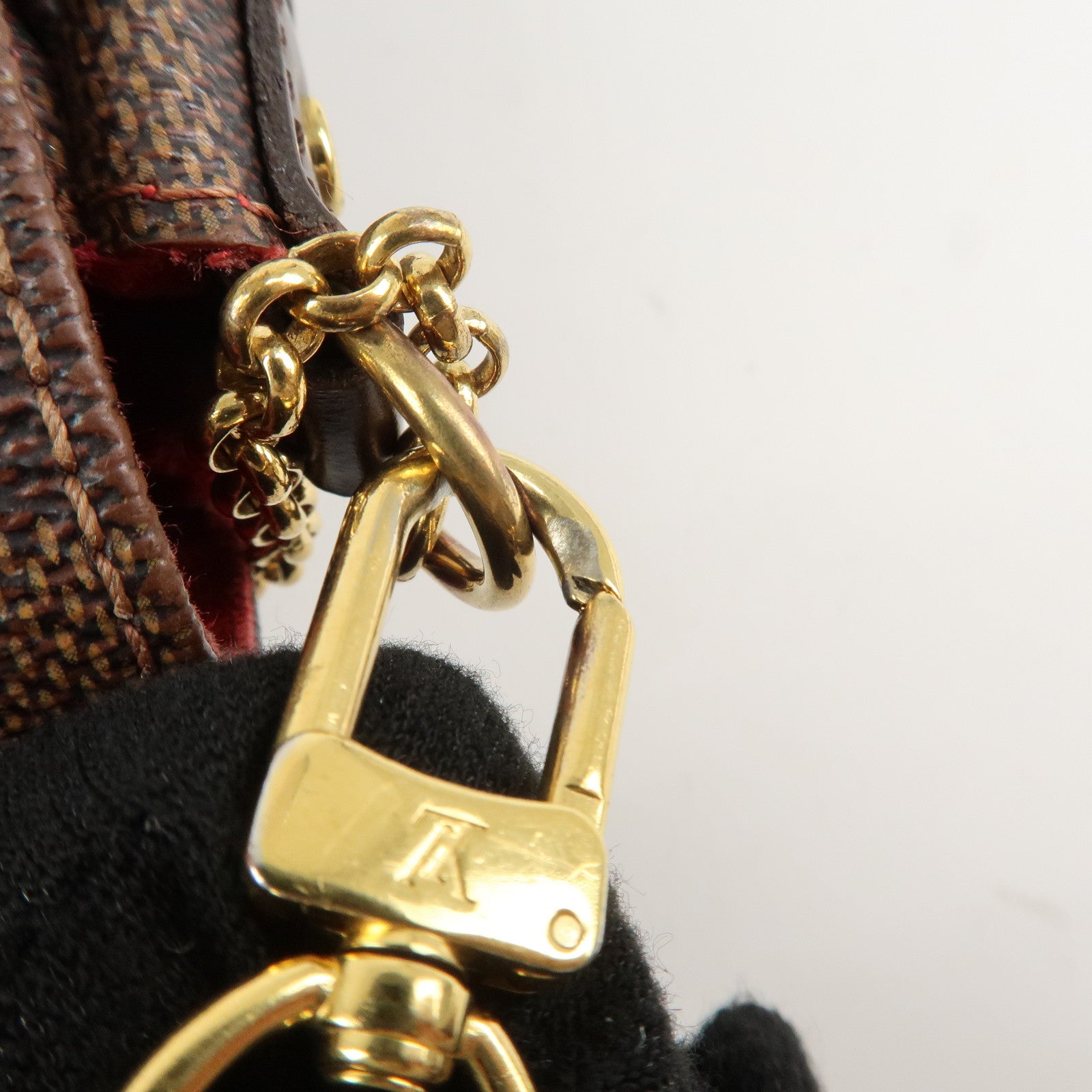 Louis Vuitton Damier Favorite MM Canvas Leather Shoulder Bag FL4126 Used