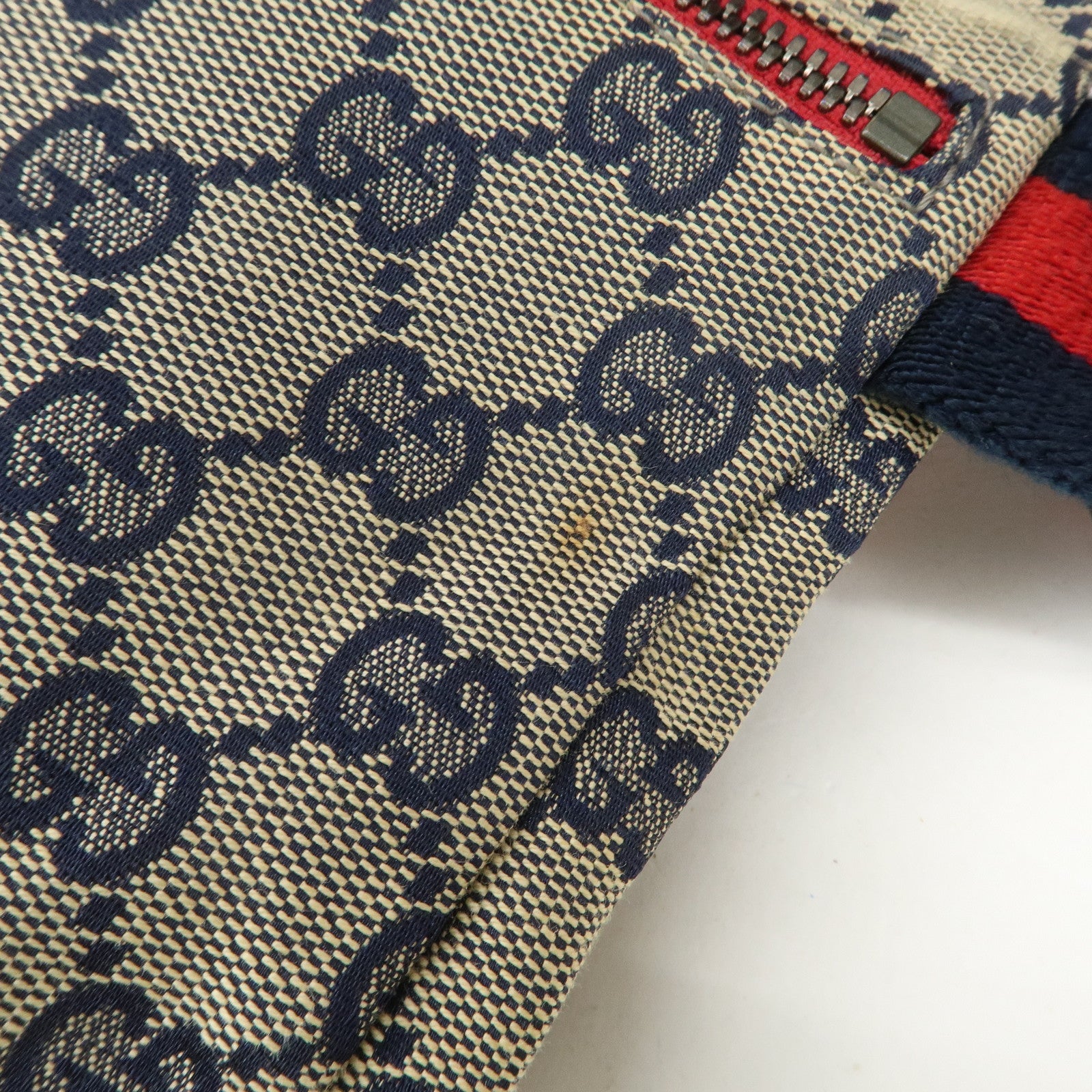 GUCCI Sherry GG Canvas Waist Bag Crossbody Bag Beige Red 28566