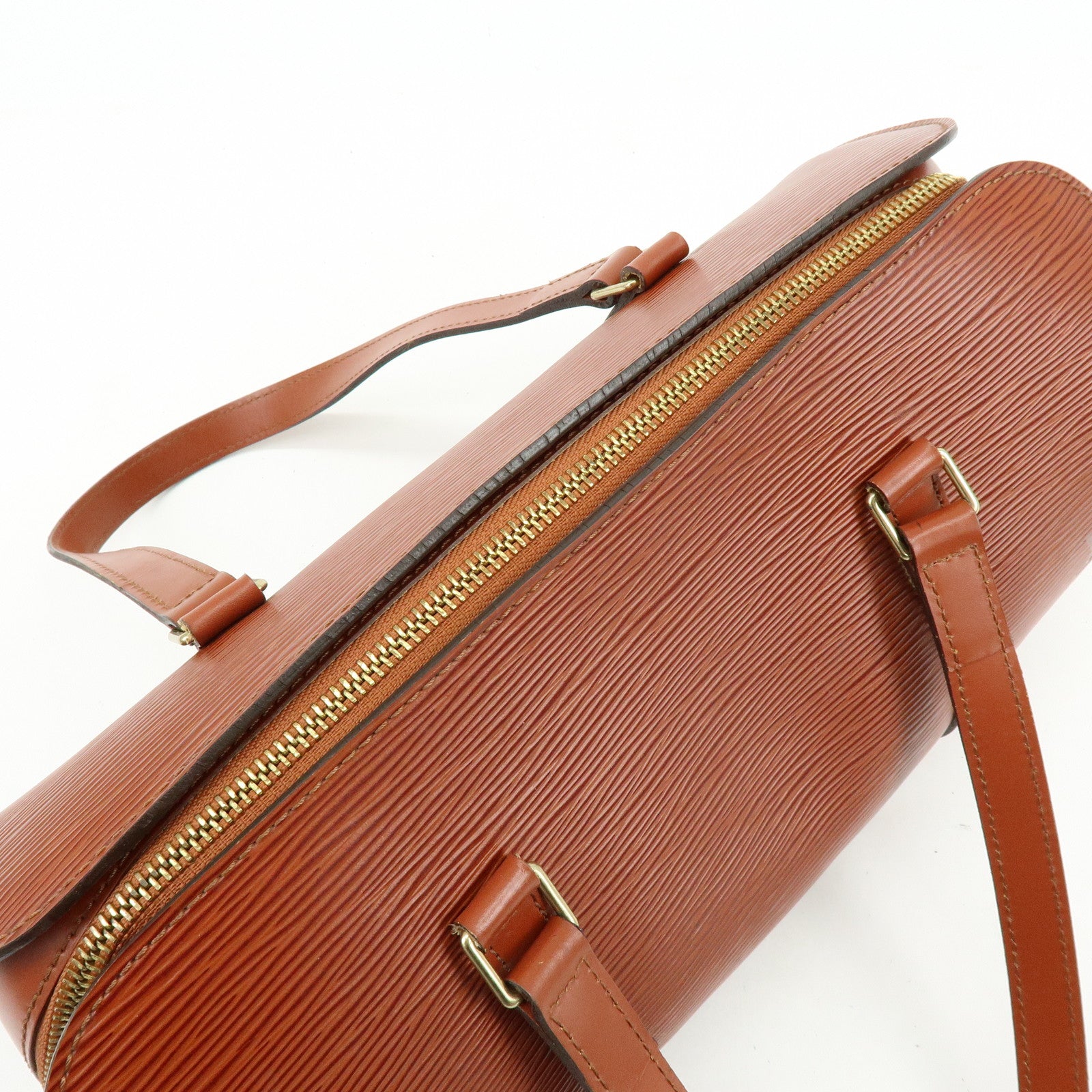 Louis Vuitton Epi Leather Soufflot Hand Bag Kenya Brown M52223
