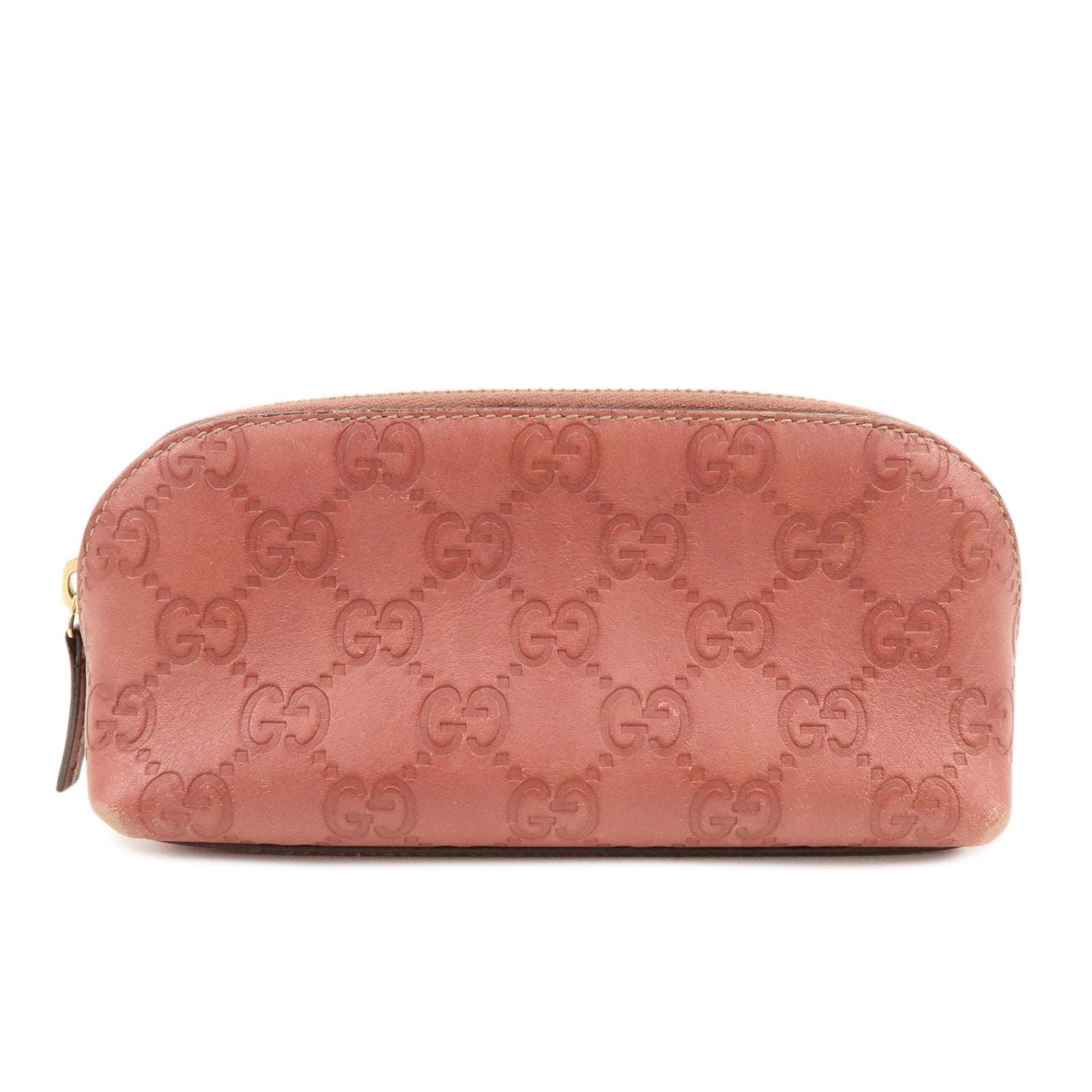 GUCCI Guccissima Leather Cosmetic Pouch Makeup Bag Rose Pink 141811