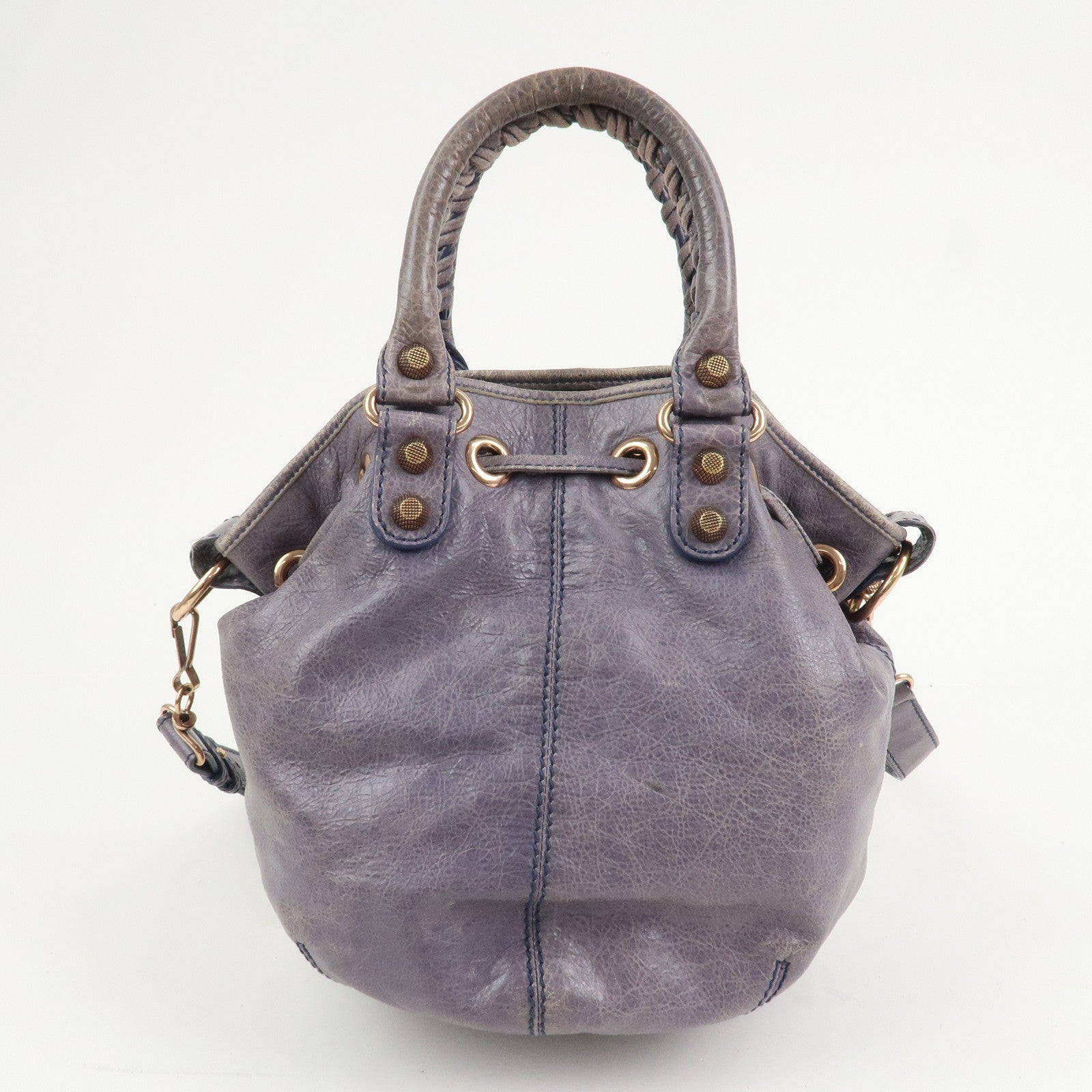 BALENCIAGA The Giant Mini Pompom 2Way Hand Shoulder Bag Gray 285439