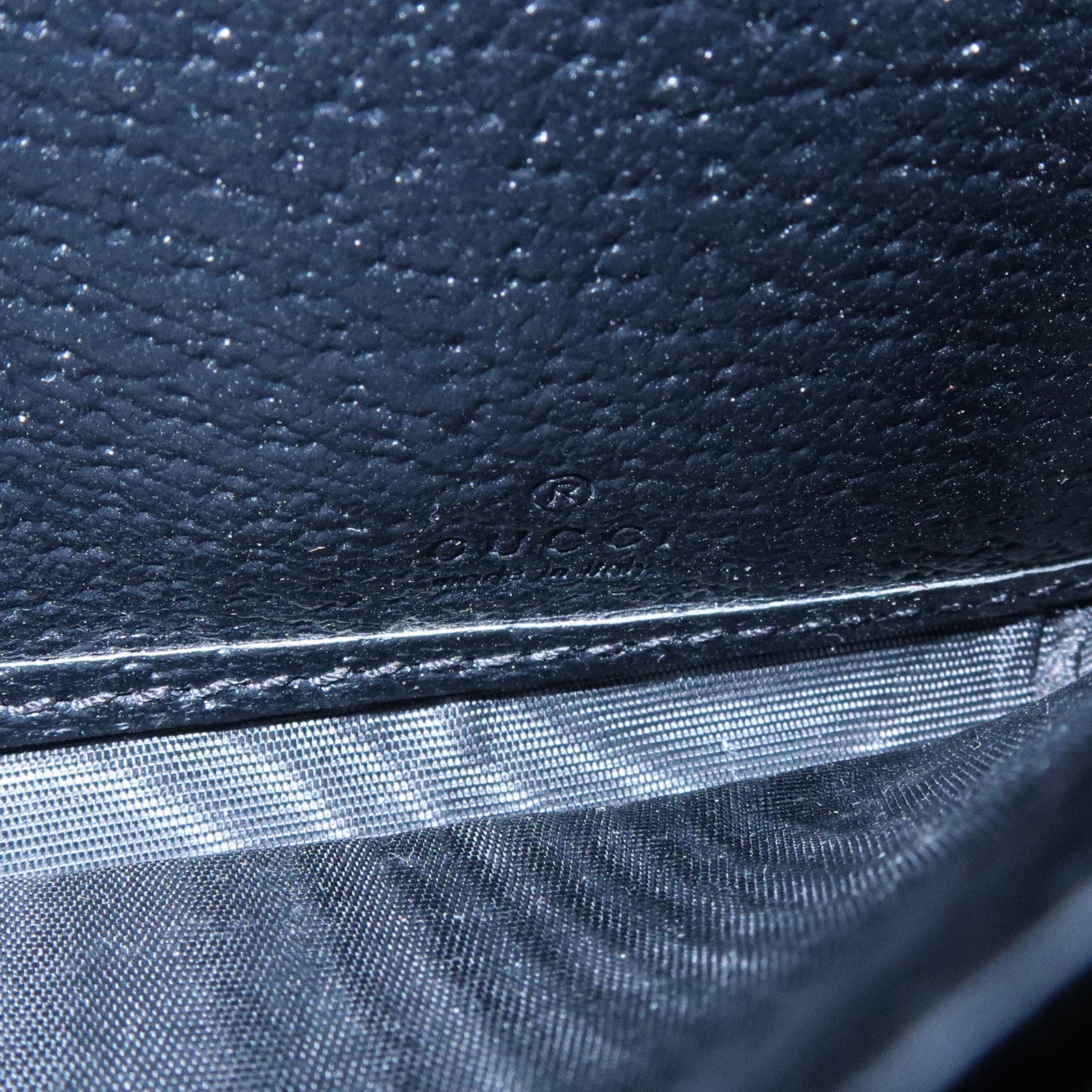 GUCCI Jackie 1961 GG Denim Calf Leather Chain Wallet 652681.0416