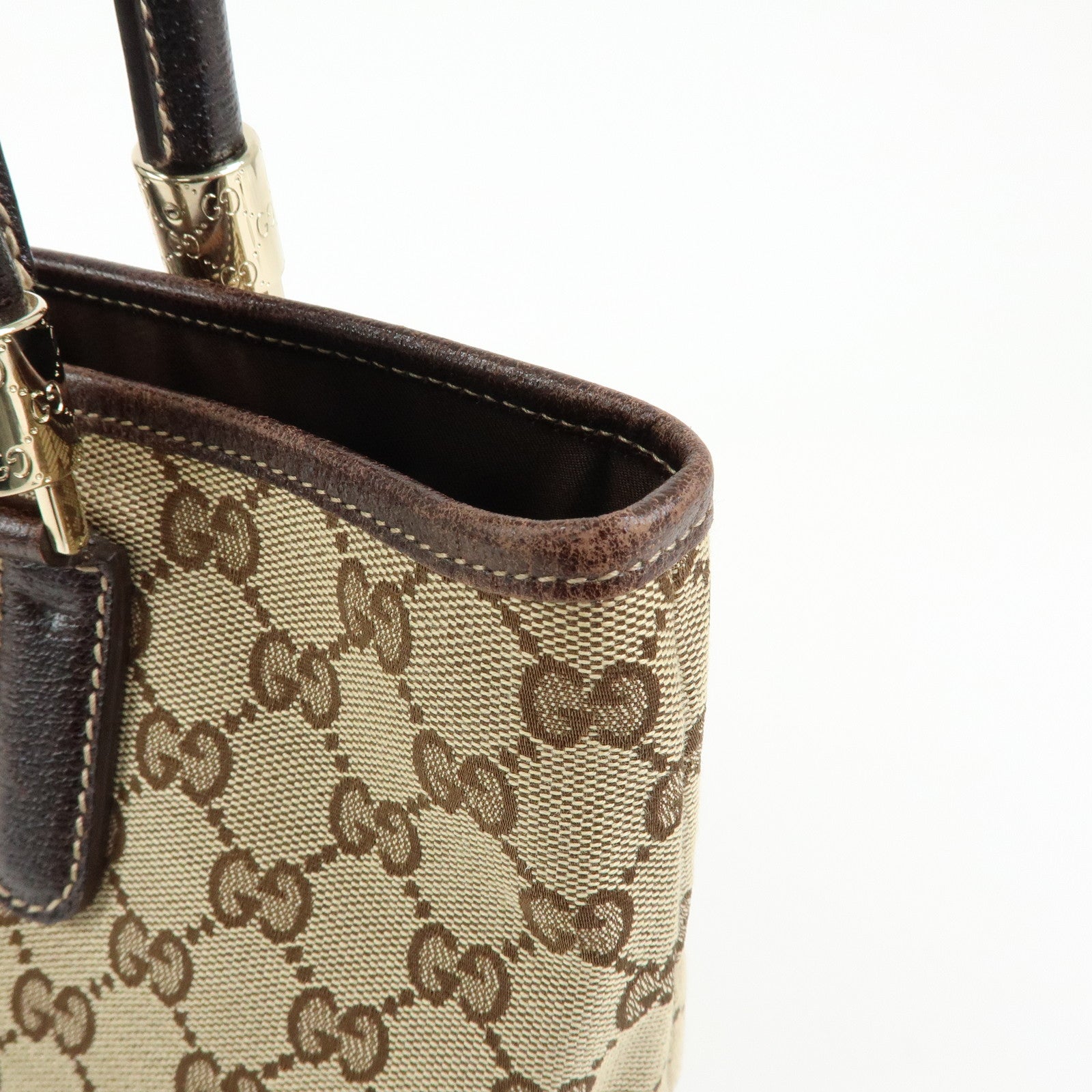 GUCCI Sherry GG Canvas Tote Bag Shoulder Bag Beige Brown 161717