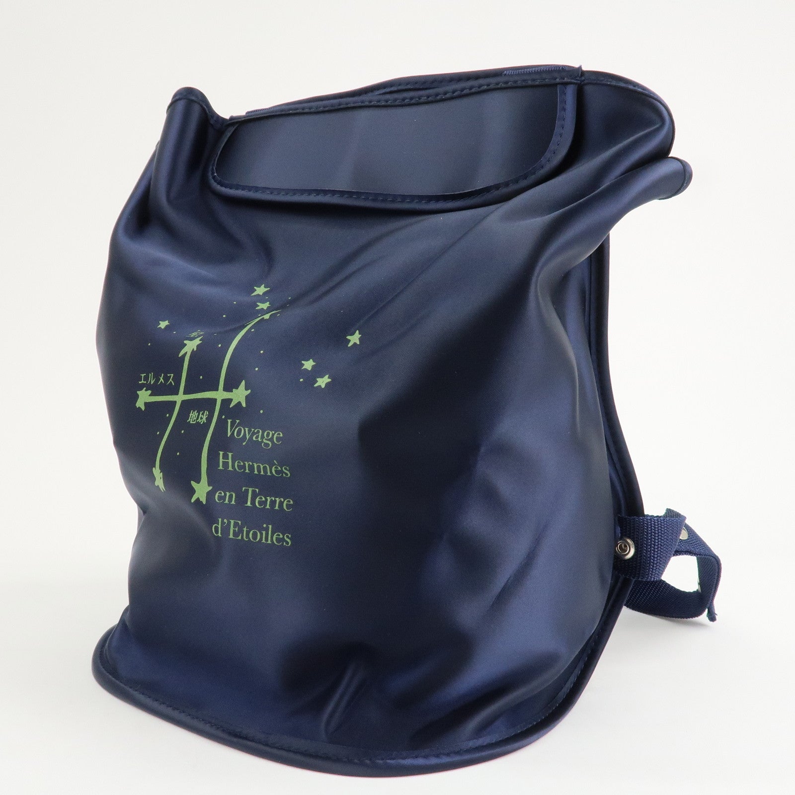 HERMES Nylon Sherpa Journey In The Land Of Stars 1999 Backpack Navy