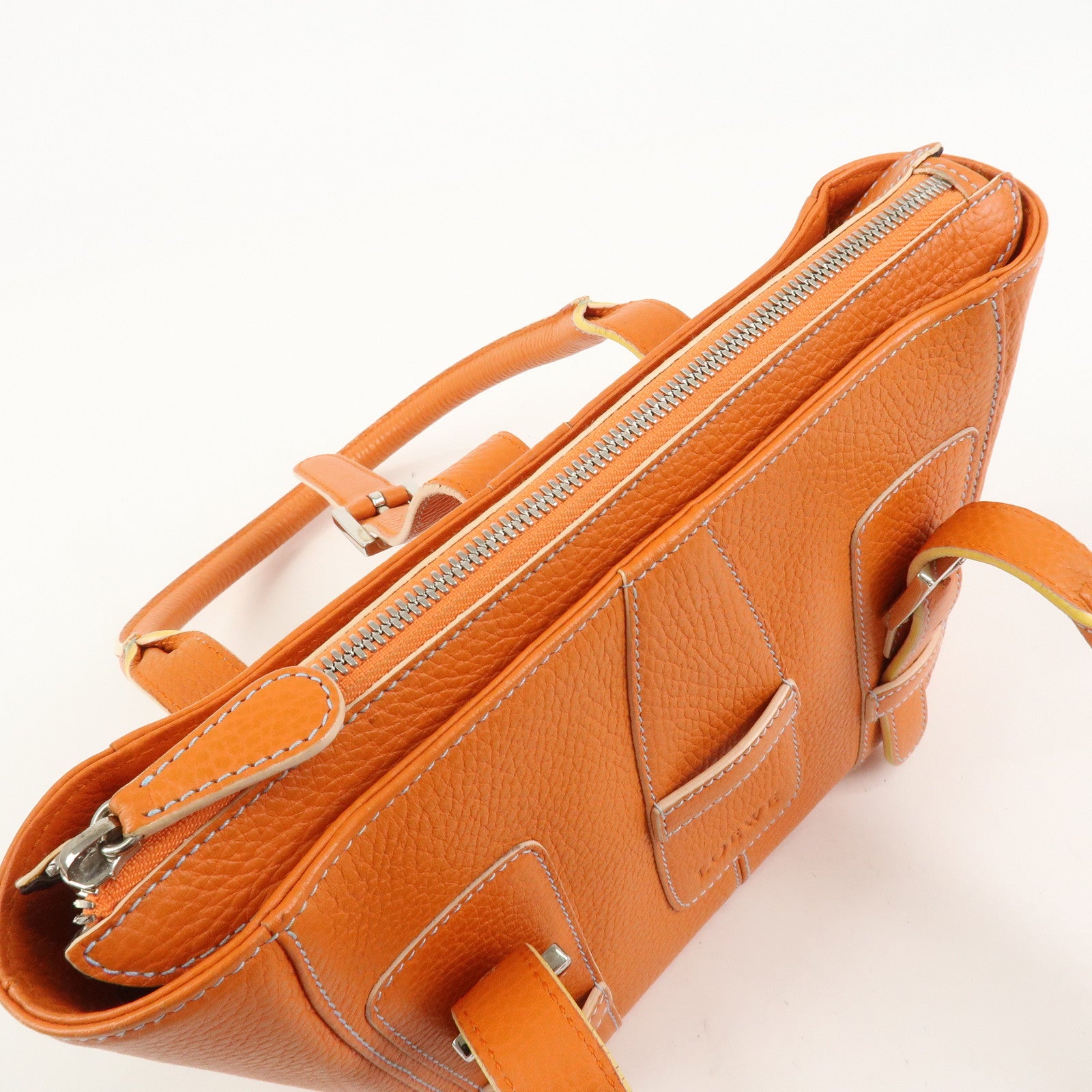 LOEWE Senda Leather Hand Bag Orange