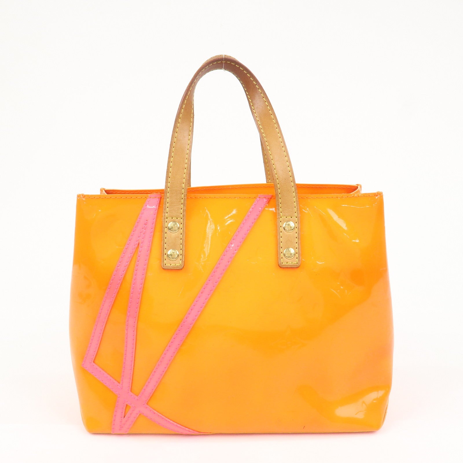 Louis Vuitton Monogram Vernis Leather Lead PM Hand Bag Orange