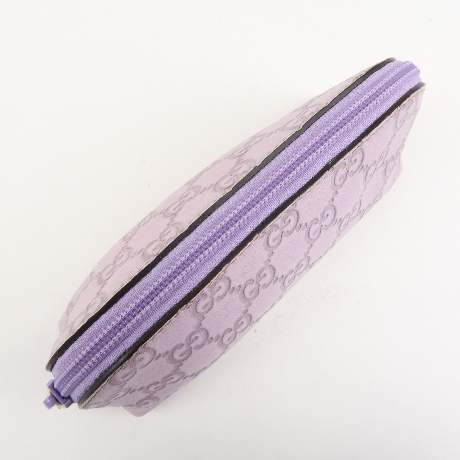 GUCCI Guccissima Leather Cosmetic Pouch Purple 272367 Used