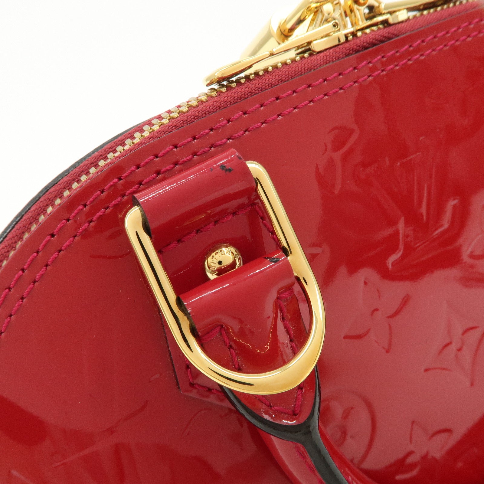Louis Vuitton Monogram Vernis Leather Alma BB 2Way Bag Rouge M91698