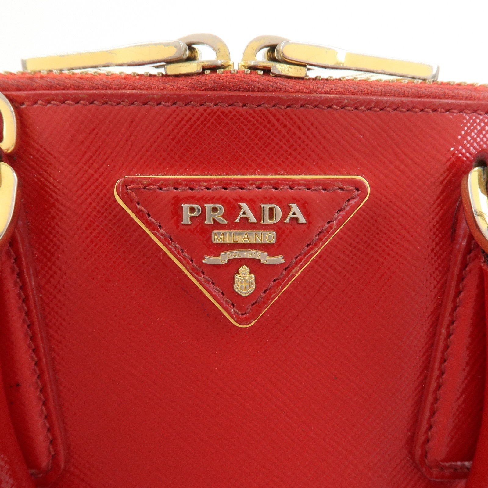 PRADA Promenade Small Leather 2Way Hand Shoulder Bag Red BL0838