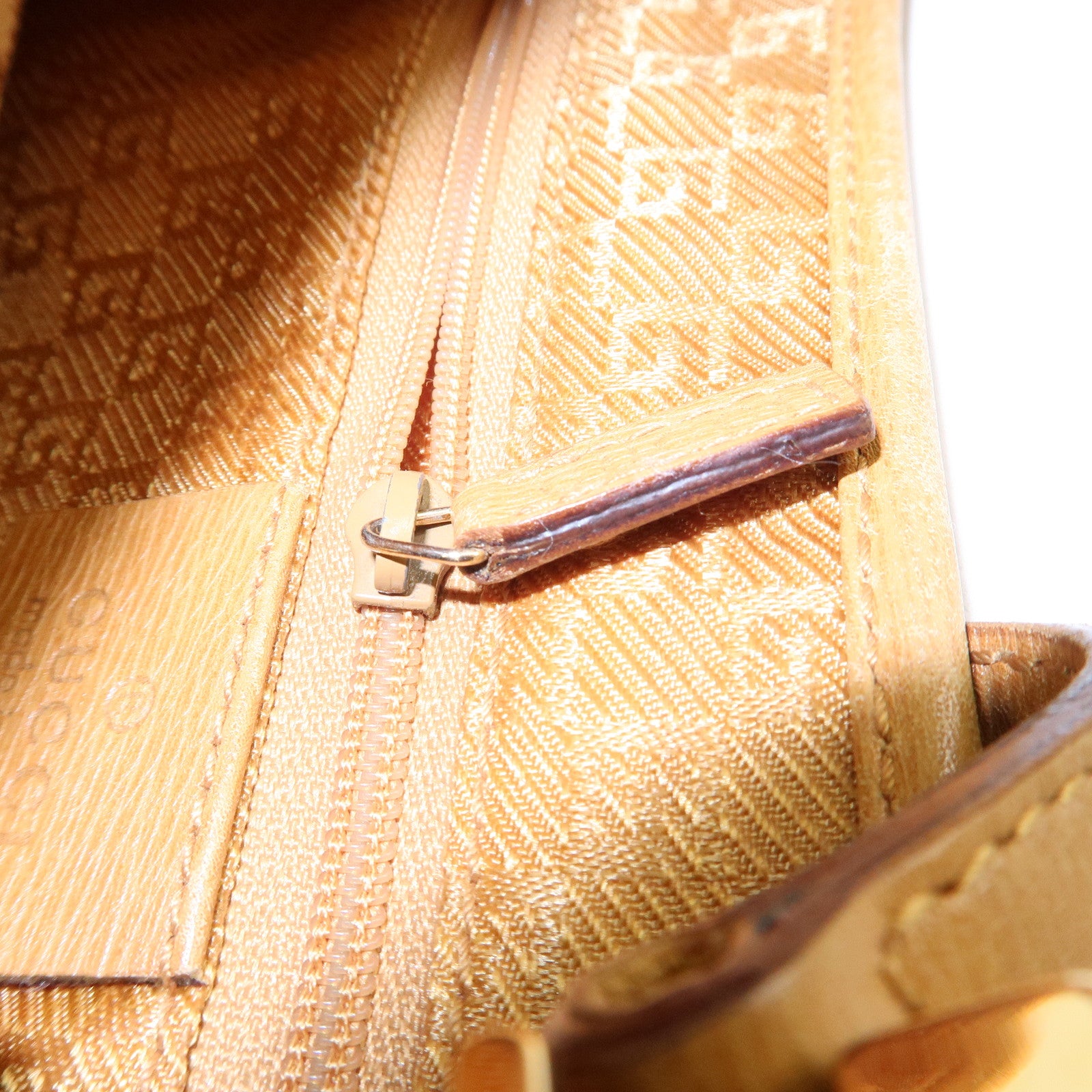 GUCCI Bamboo Leather Shoulder Bag Hand Bag Beige 001.4060.002058 Used