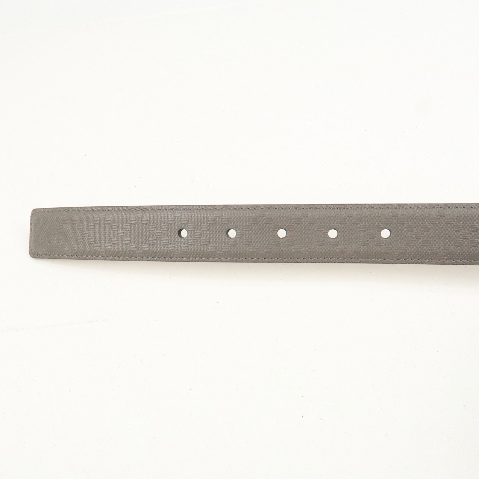 GUCCI Diamante GG Marmont Leather Belt 105/42 Gray 345658