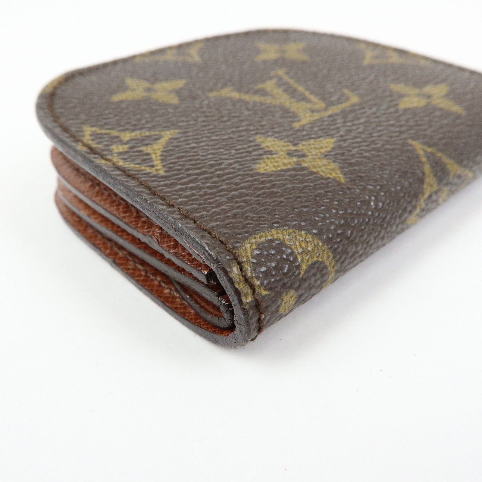 Louis Vuitton Monogram Porte Monnaie Gousset Coin Case Brown M61970