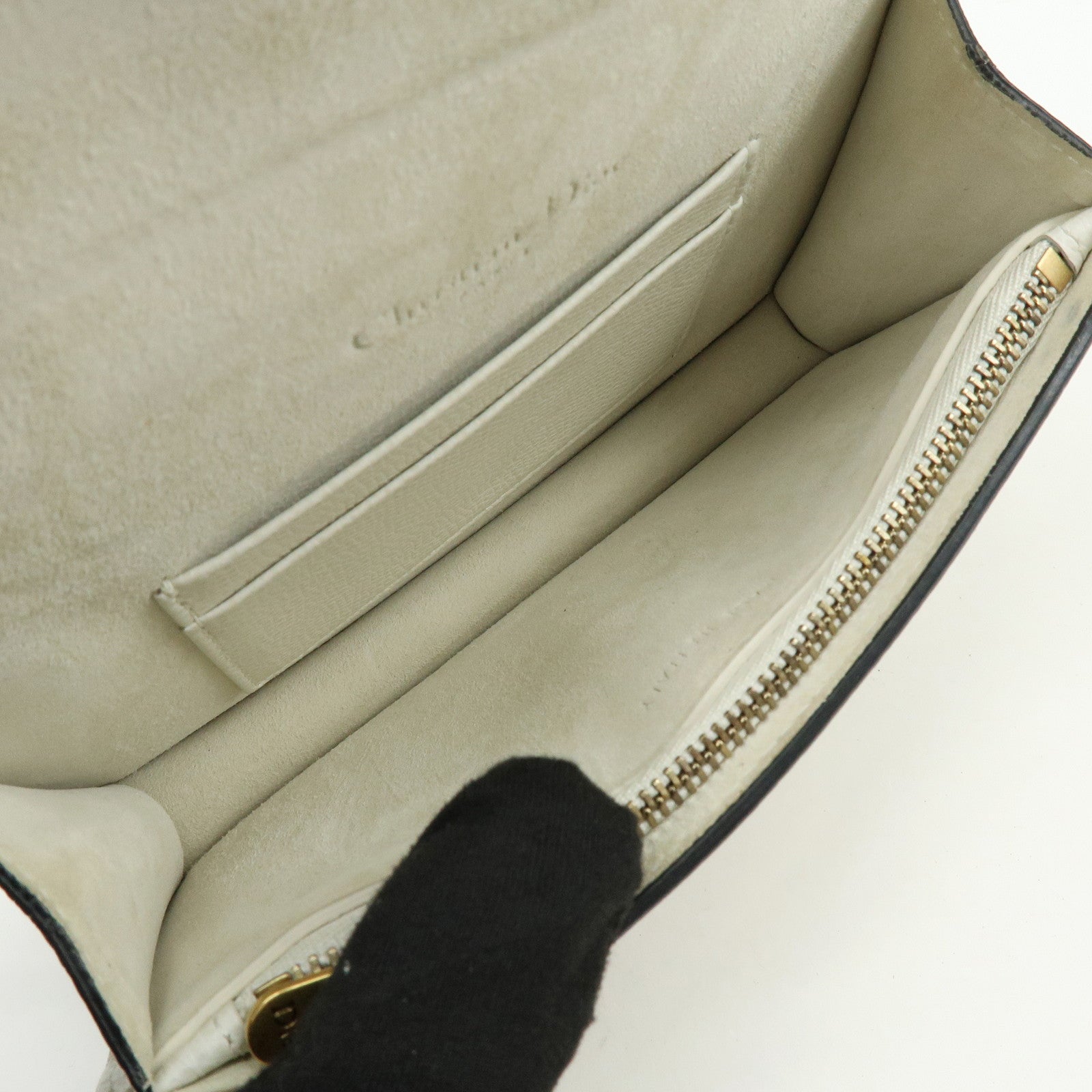 Christian Dior Saddle Calf Leather Waist Pouch Body Bag White