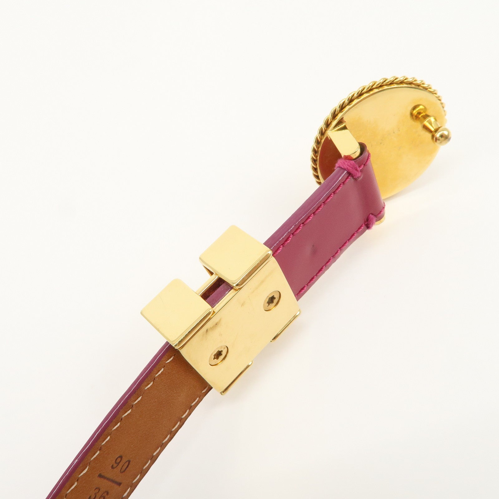 Louis Vuitton LV Stamp Vernis Leather Ceinture Belt Pink