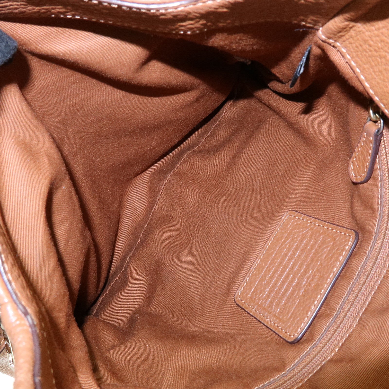 COACH Leather Shoulder Bag Hand Bag Brown