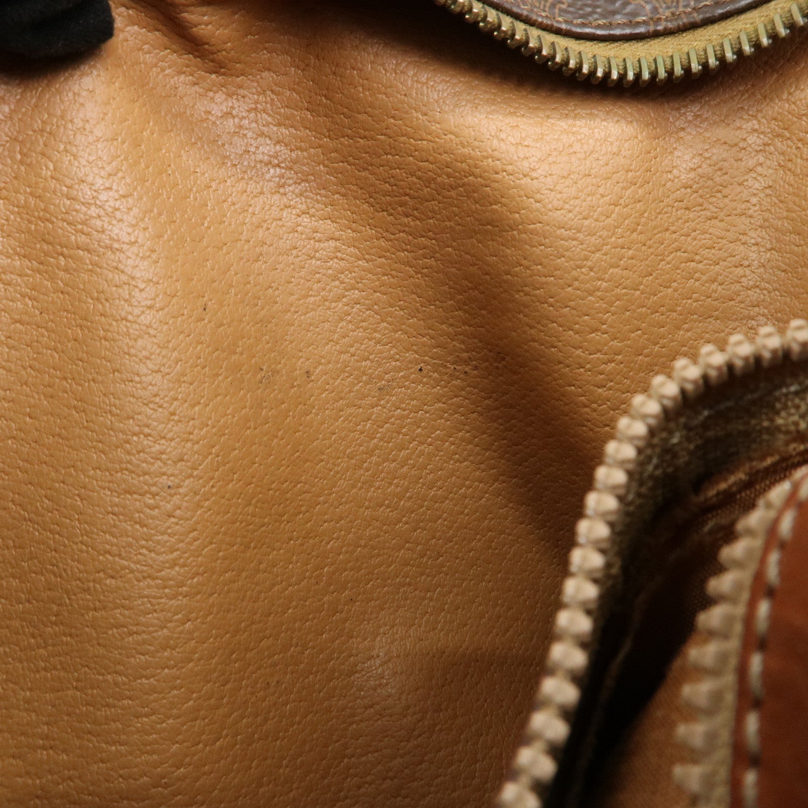 CELINE Macadam PVC Canvas Leather Shoulder Bag Brown Gold Hardware