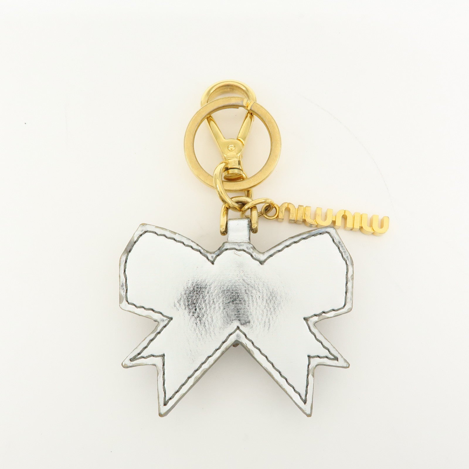 MIU MIU Leather Ribbon Motif Bijou Bag Charm Key Chain 5ARH76