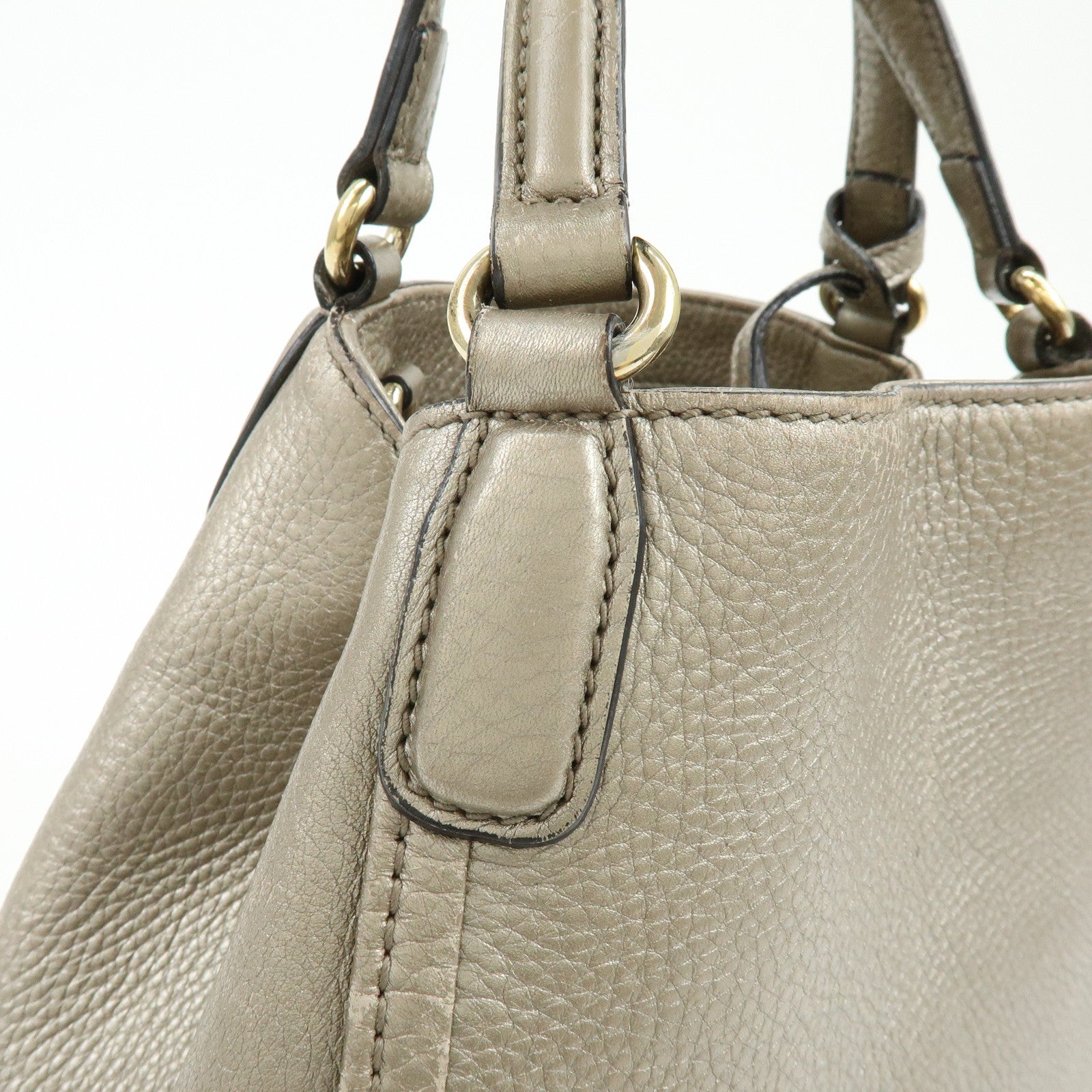 GUCCI SOHO Interlocking G 2Way Bag Hand Bag Champaign Gold 336751