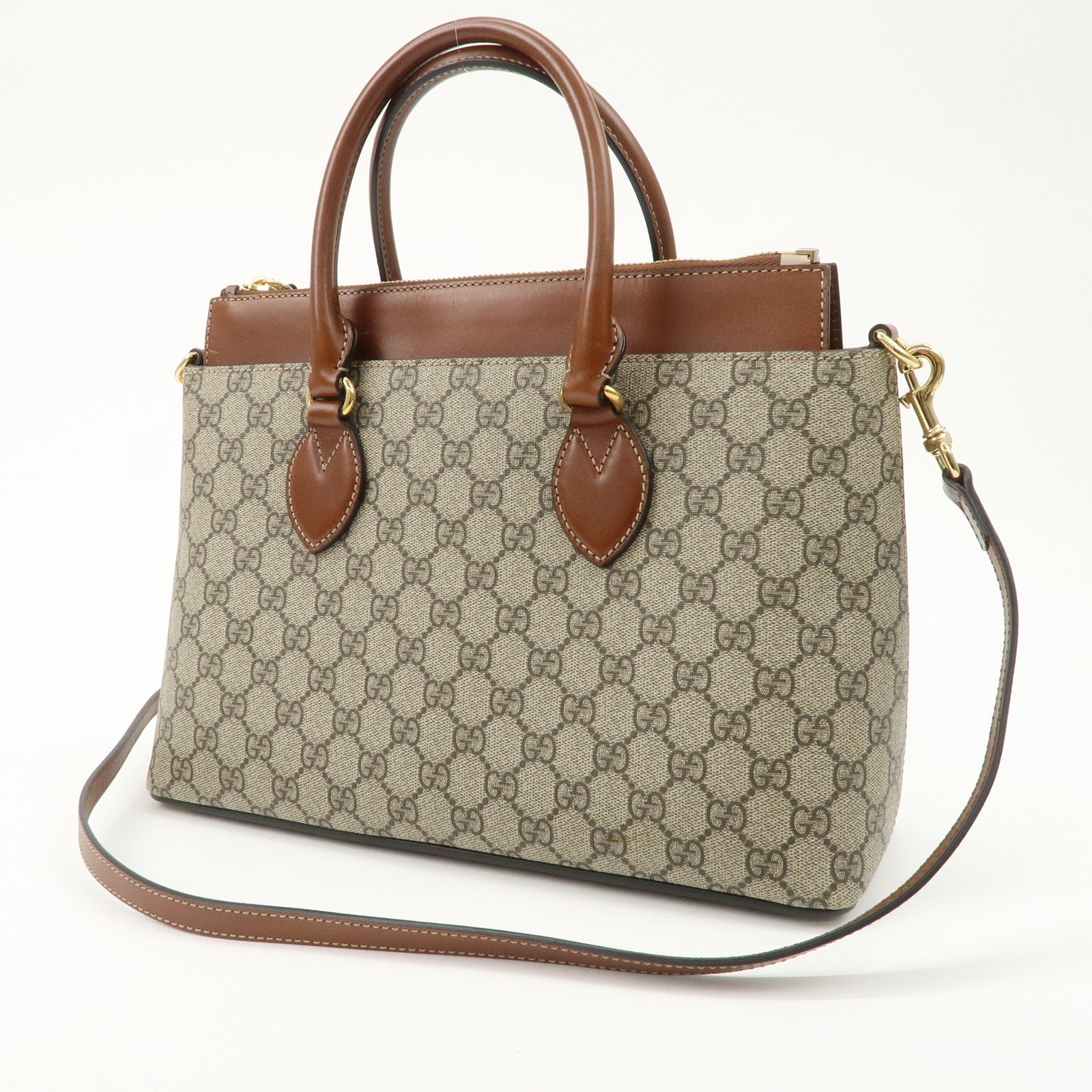 GUCCI GG Supreme GG Supreme 2WAY Bag Hand Bag Beige 409534