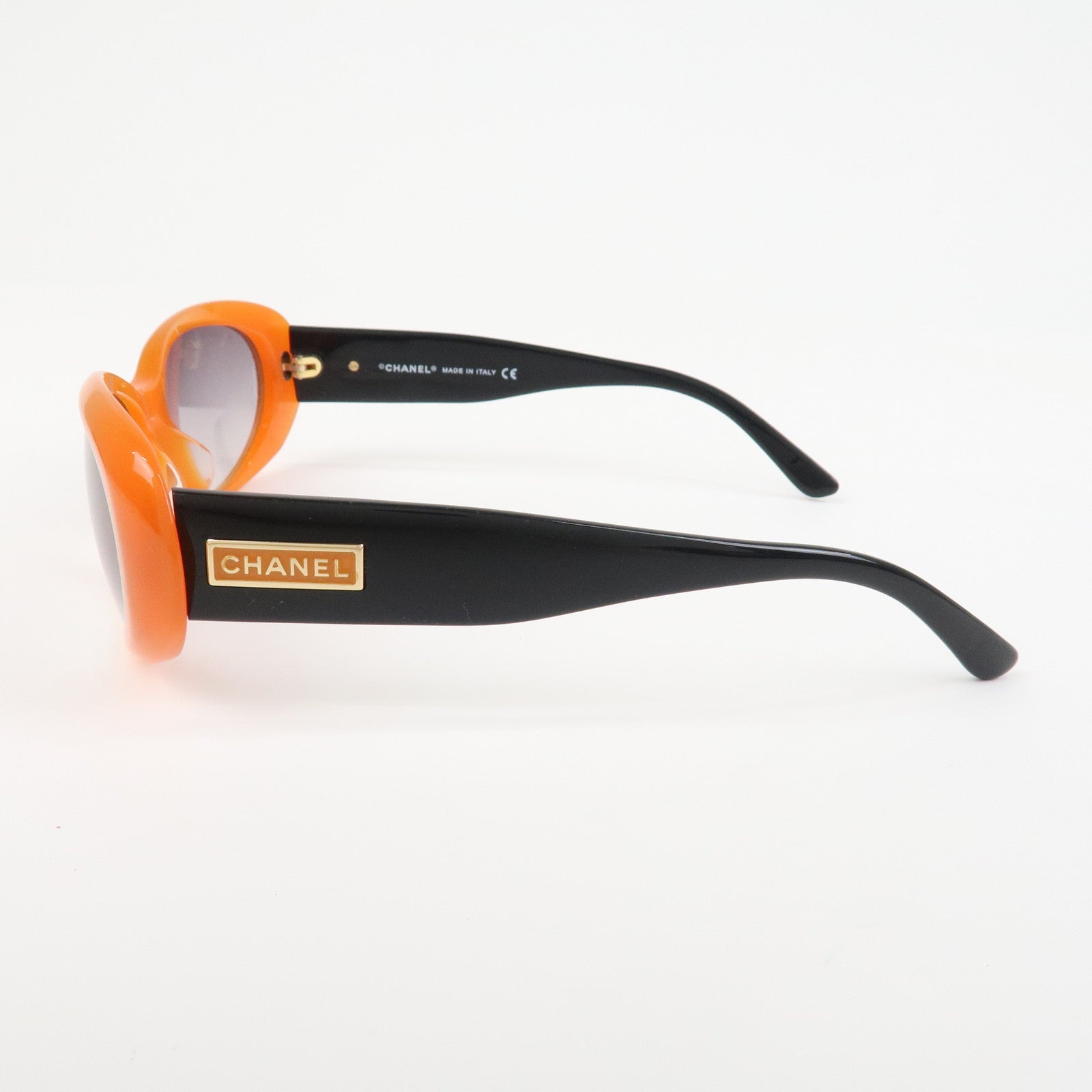 CHANEL Plastic Sunglasses Orange Black 5119 c.1012/11 54□15 135 2N