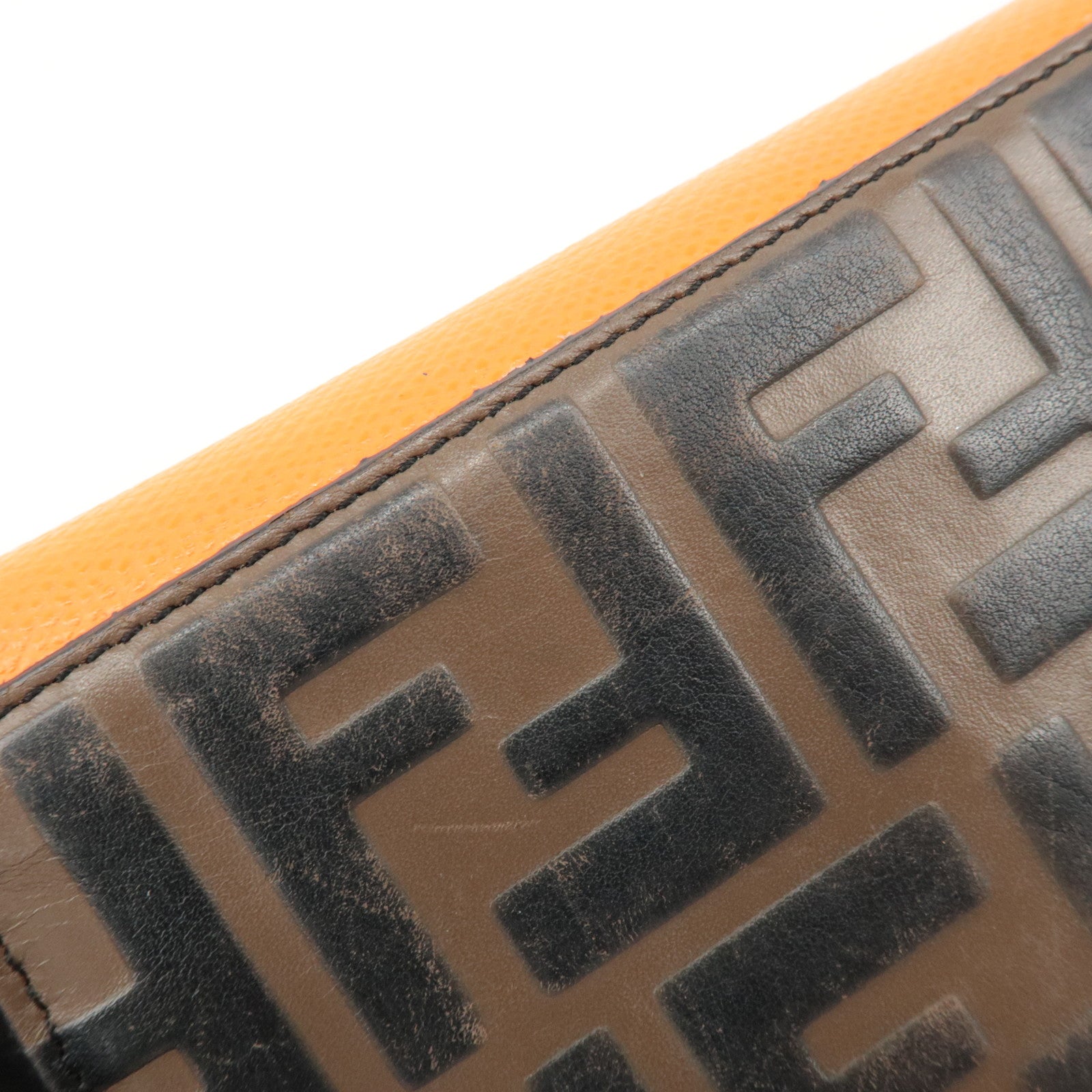FENDI Zucca Baguette Continental Wallet 8M0251 Brown Orange 8M0251 Used