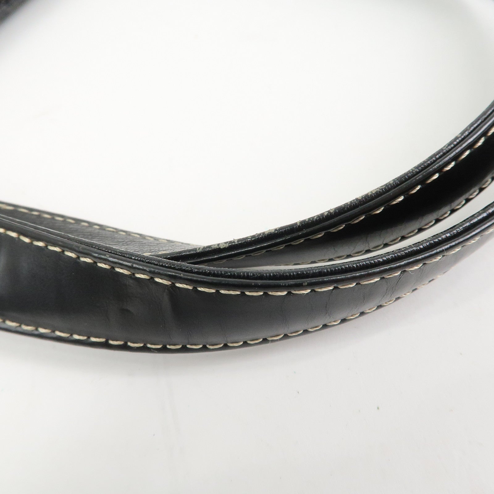 BURBERRY Logo Leather Tote Bag Shoulder Bag Hand Bag Black