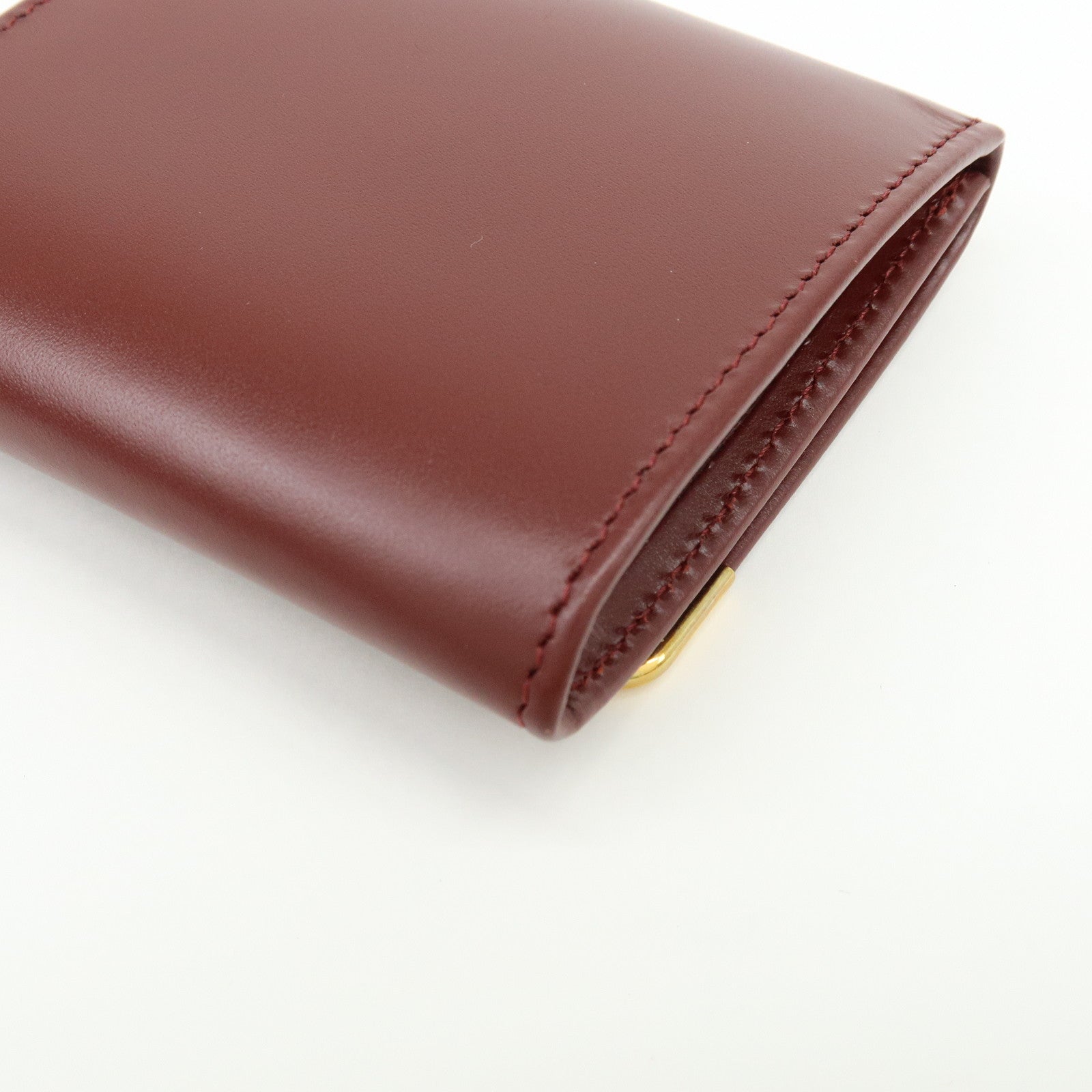 Cartier Must de Cartier Calf Skin Leather Coin Case Bordeaux