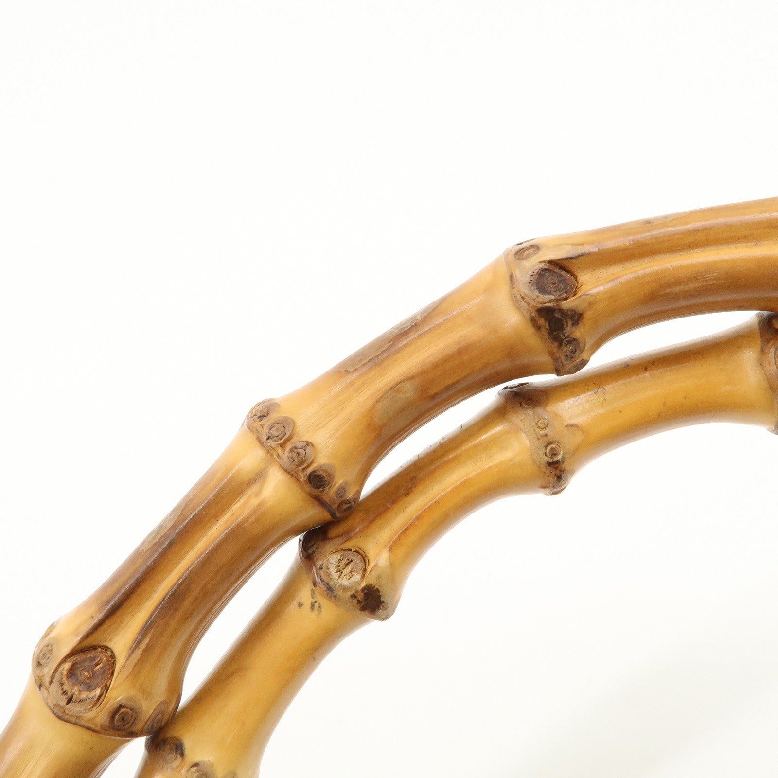 GUCCI Bamboo GG Canvas Shoulder Bag Hand Bag Beige 124293