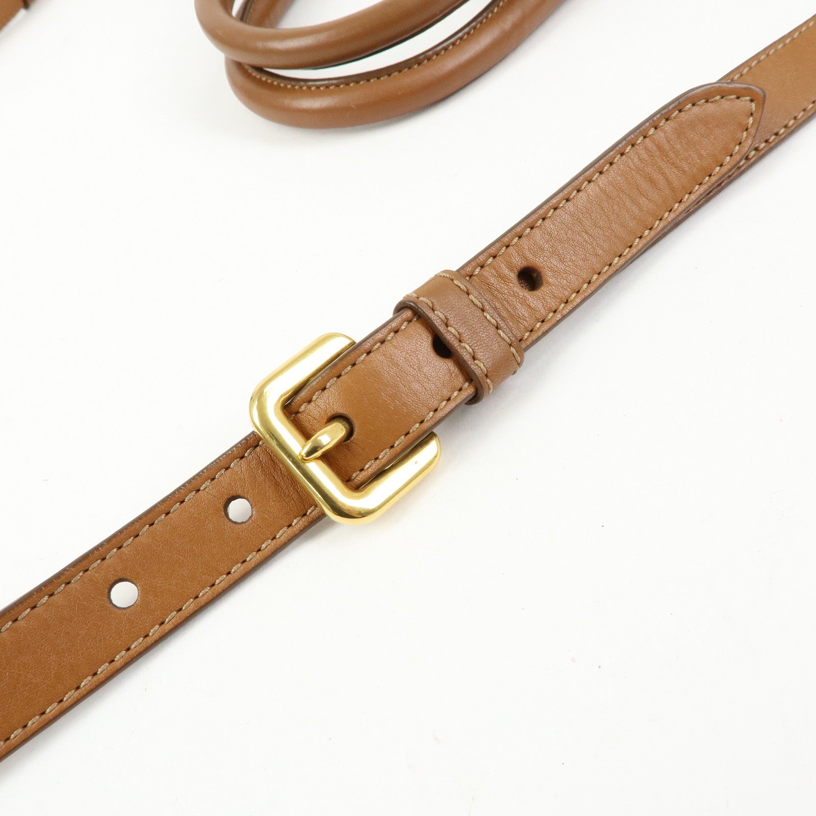 PRADA Logo Leather 2Way Tote Bag Shoulder Bag Brown BN1713