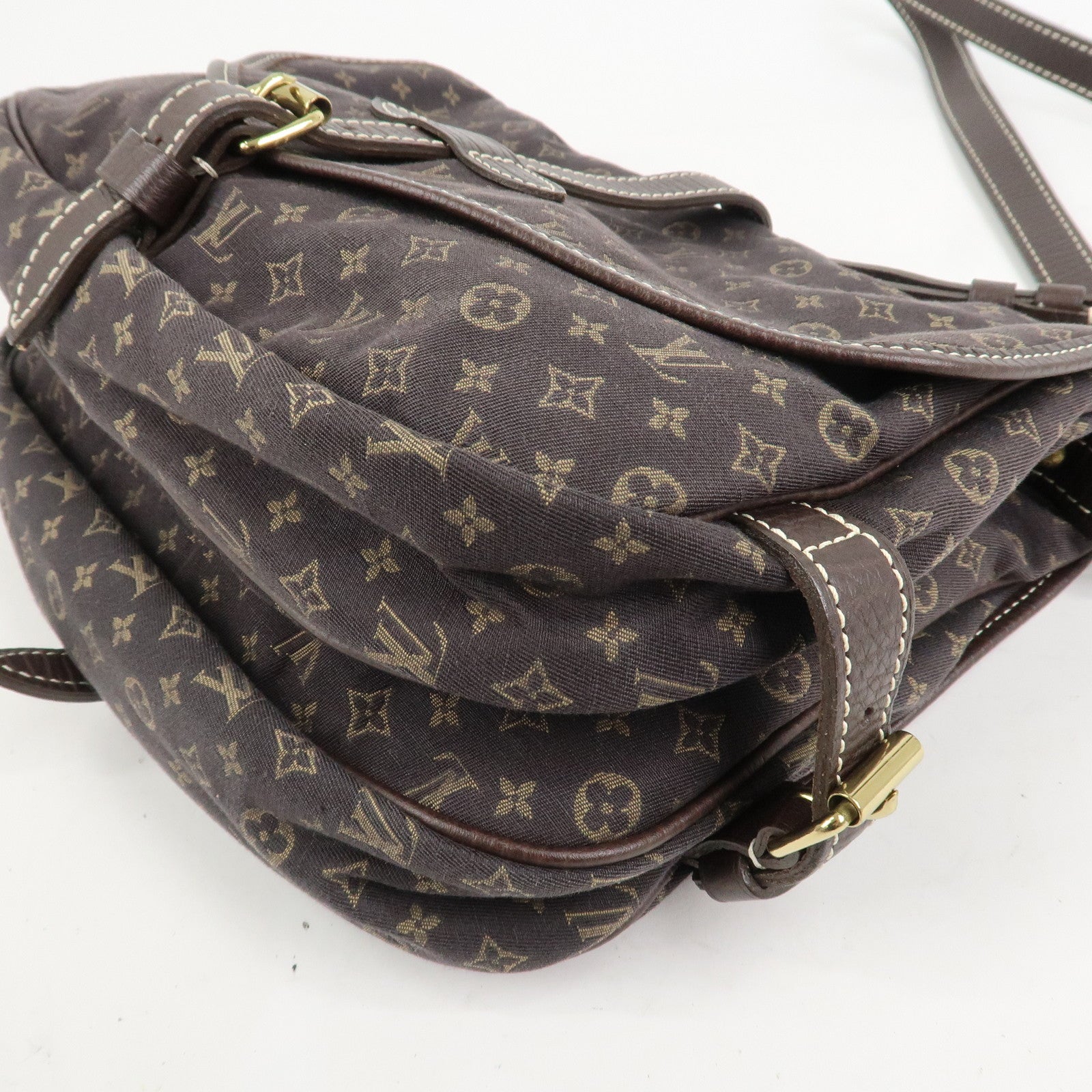 Louis Vuitton Monogram Mini Lin Saumur 30 Shoulder Bag Brown M95227