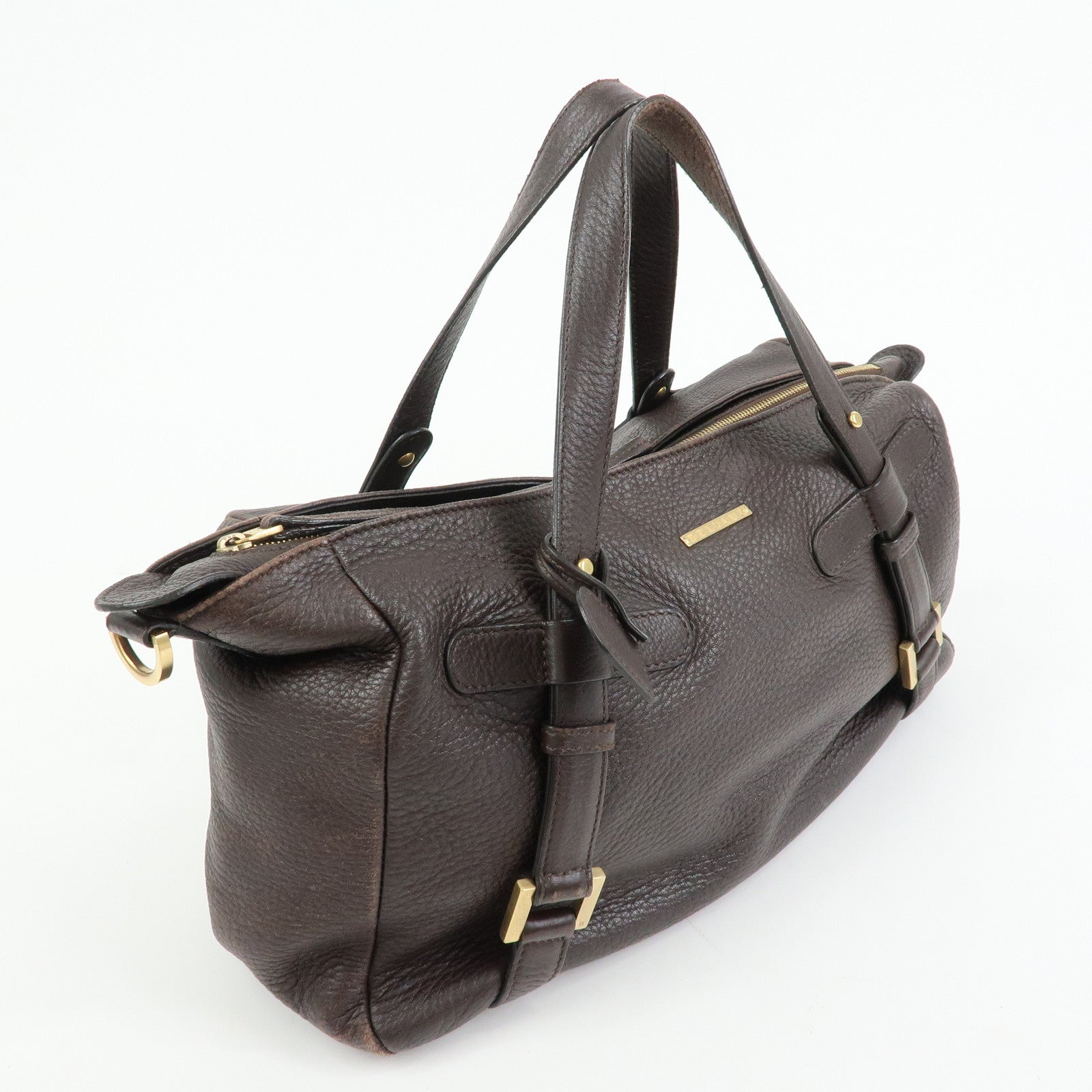 DELVAUX Leather 2Way Bag Hand Bag Shoulder Bag Brown