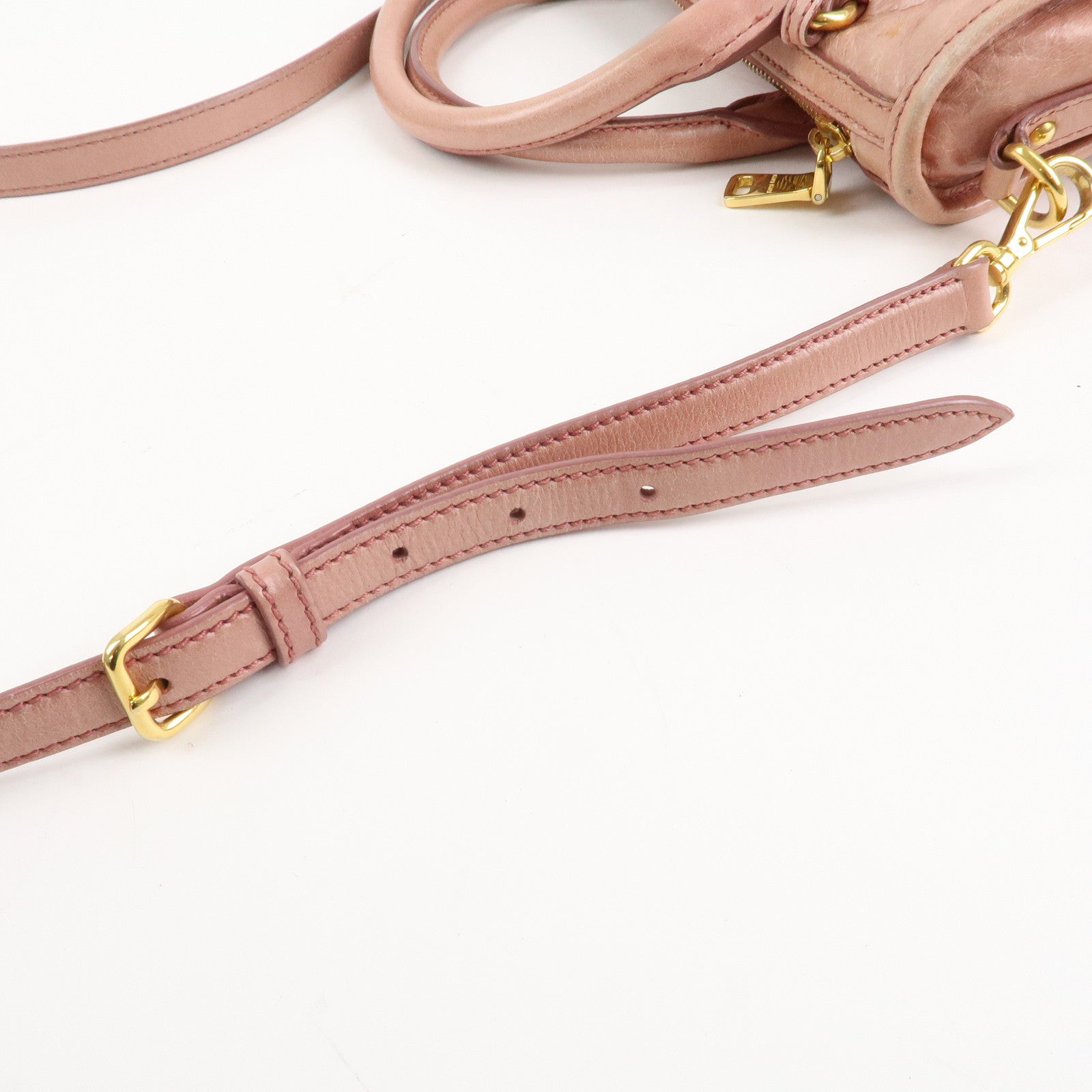 MIU MIU Leather 2Way Bag Shoulder Bag Hand Bag Pink Used