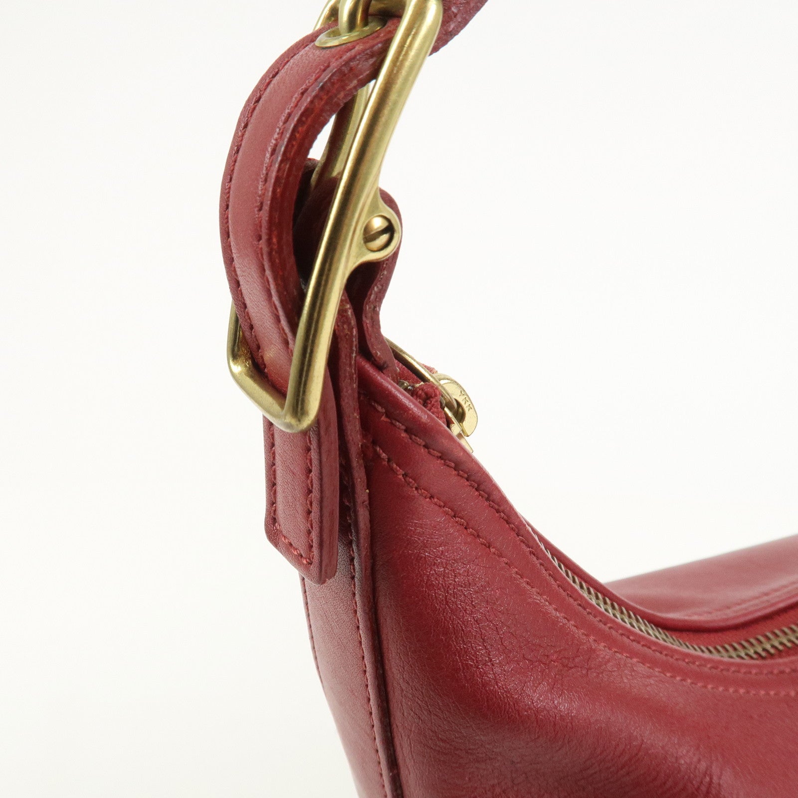 COACH Leather Shoulder Bag Hand Bag Red