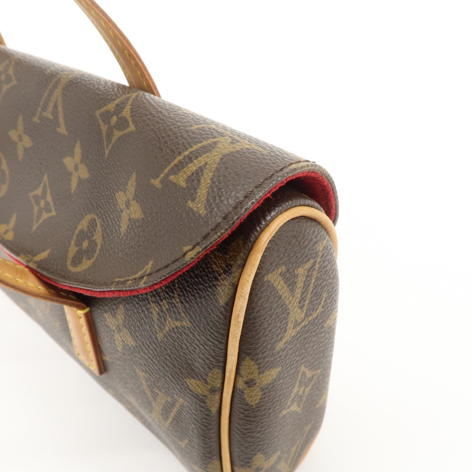 Louis Vuitton Monogram Sonatine Hand Bag Brown M51902 Used