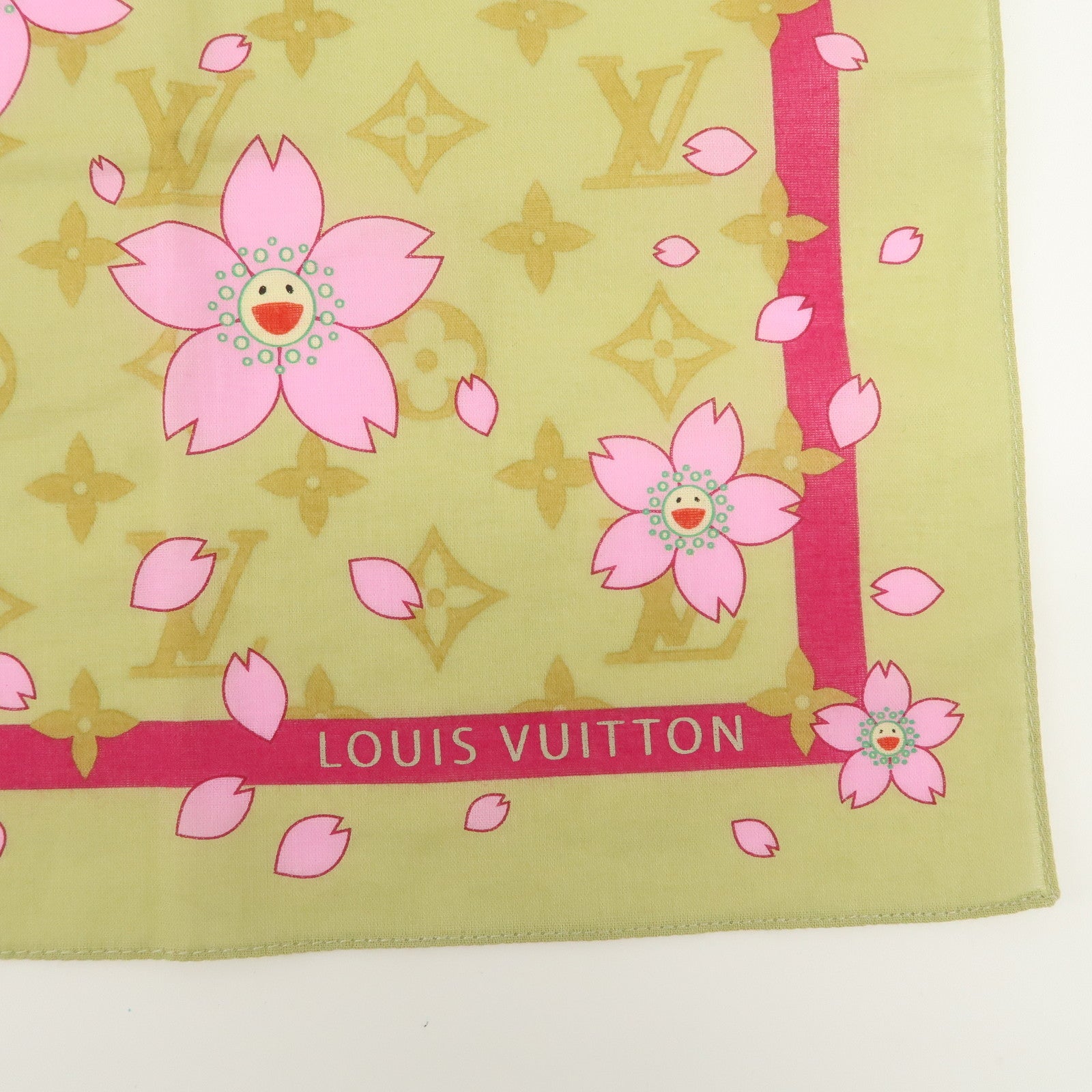 Louis Vuitton Monogram Cotton 100% Scarf Murakami M71921 Used