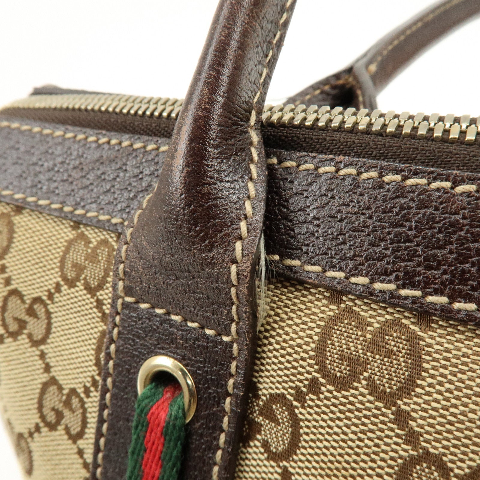 GUCCI Sherry Princy GG Canvas Leather Tote Bag Shoulder Bag 177052