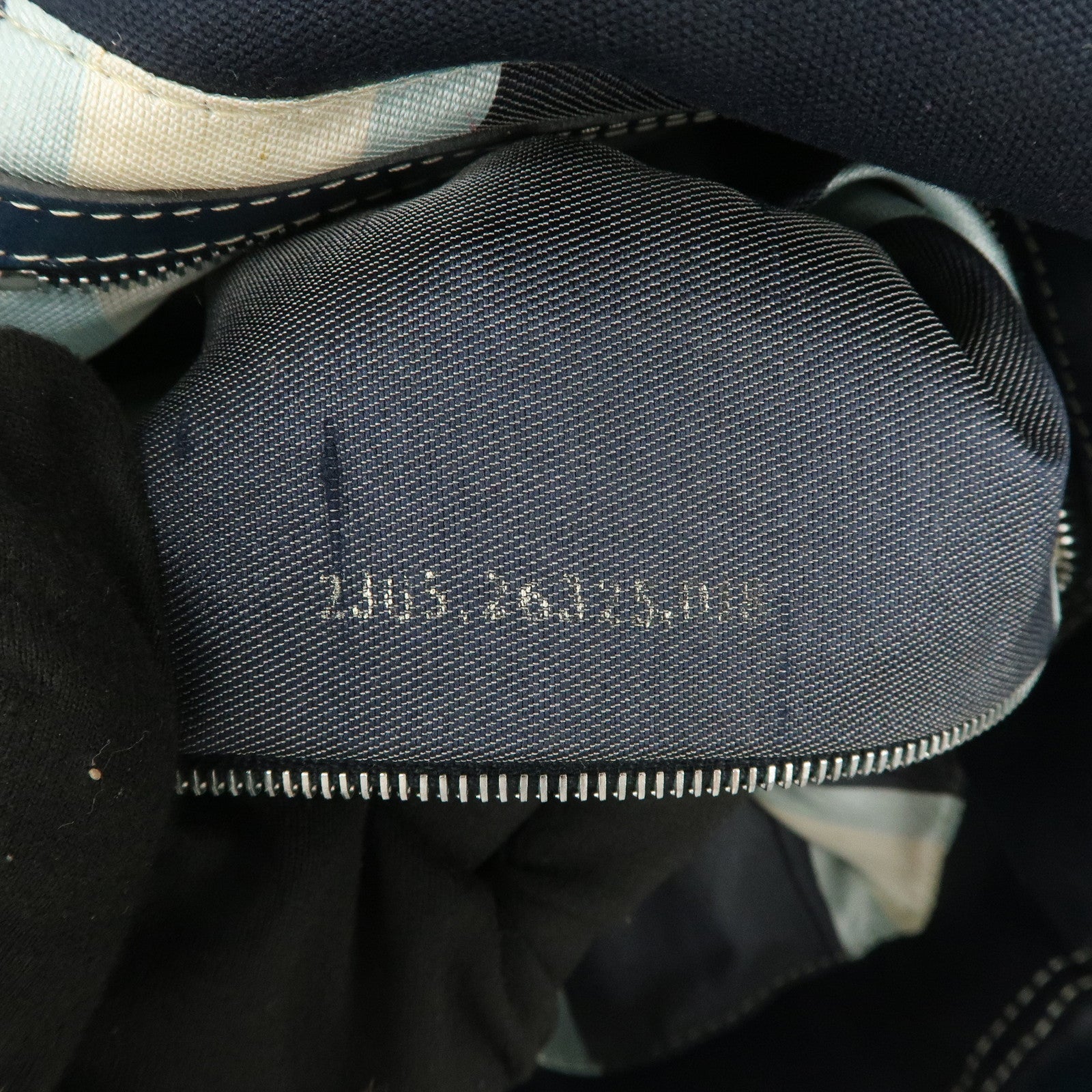 FENDI Mamma Baguette Canvas Shoulder Bag Dark Navy 26325