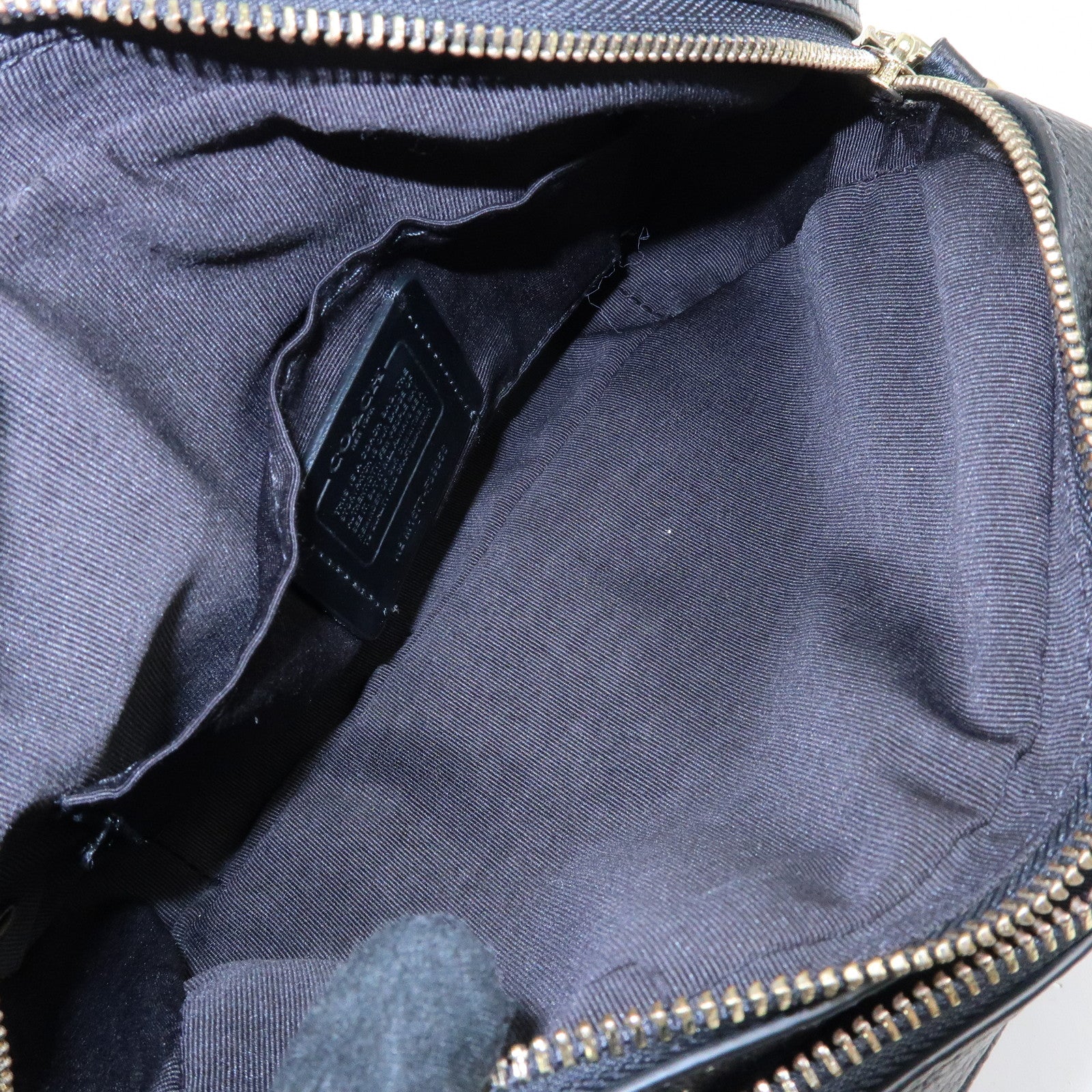 COACH Logo Leather Shoulder Crossbody Bag Black