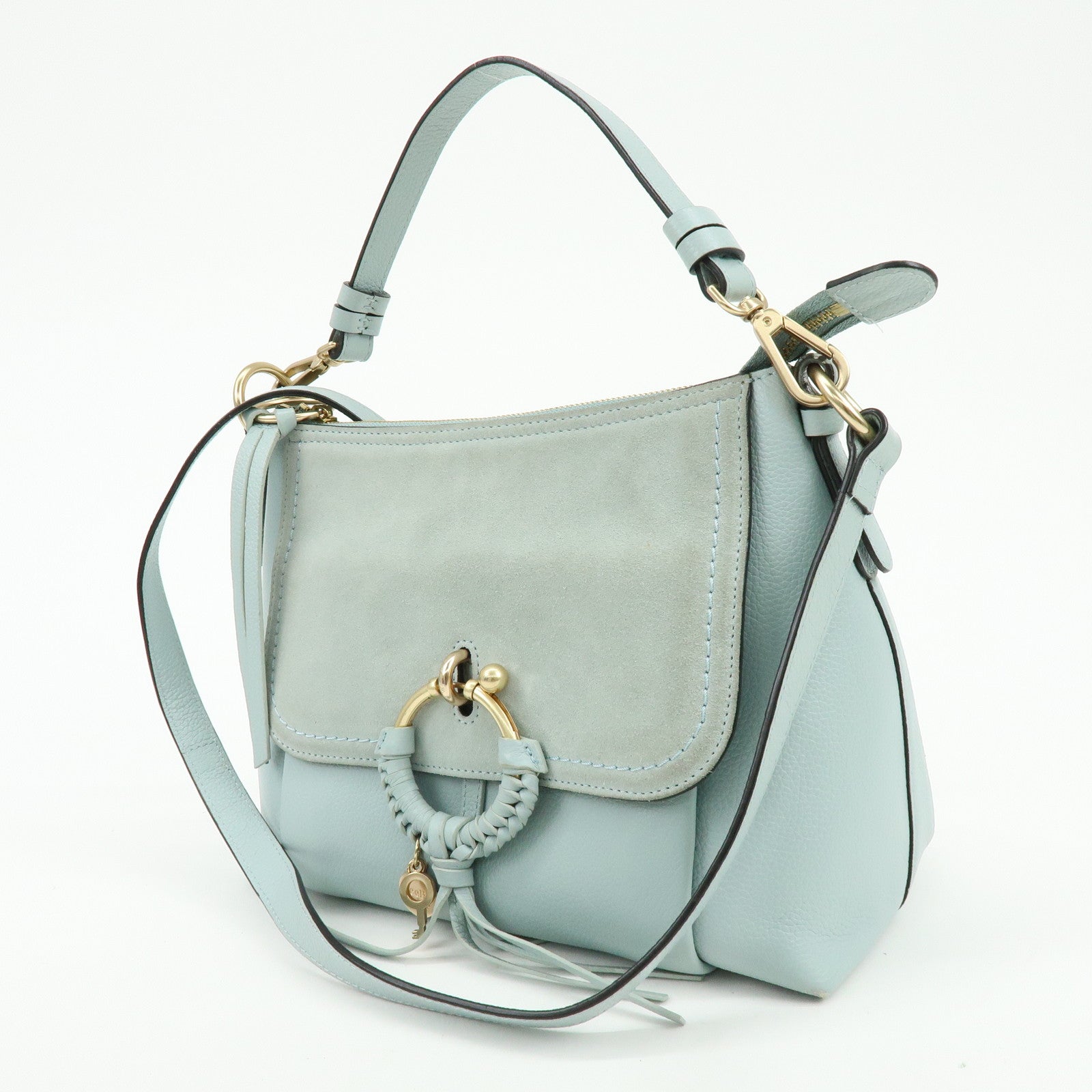 Chloe See By Chloe Leather 2Way Bag Shoulder Bag Light Blue
