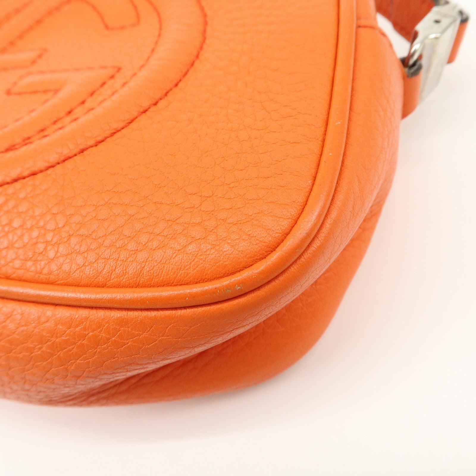 GUCCI SOHO Childrens Leather Mini Shoulder Bag Orange 355202
