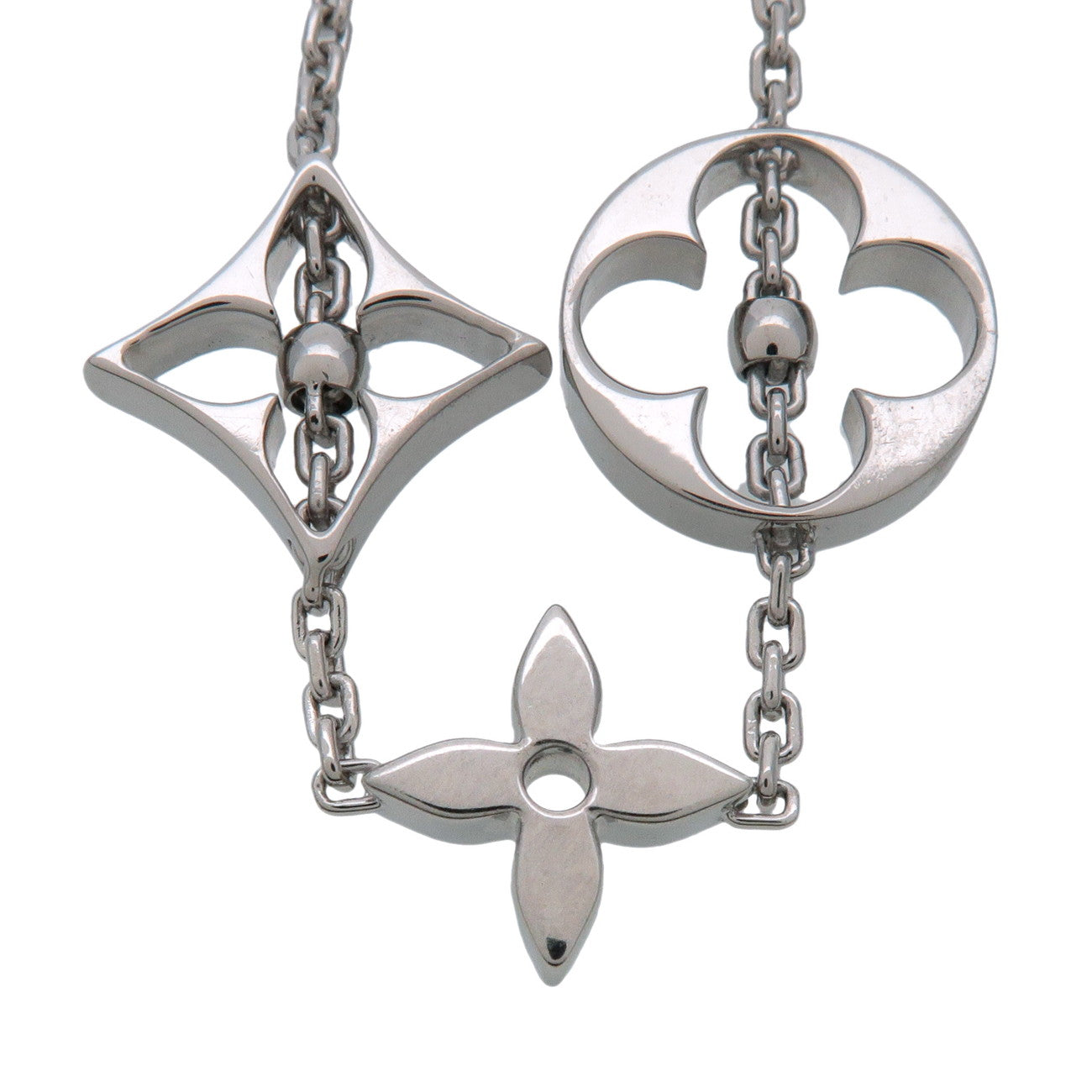 Louis Vuitton Monogram Bracelet K18 750WG White Gold Q95011