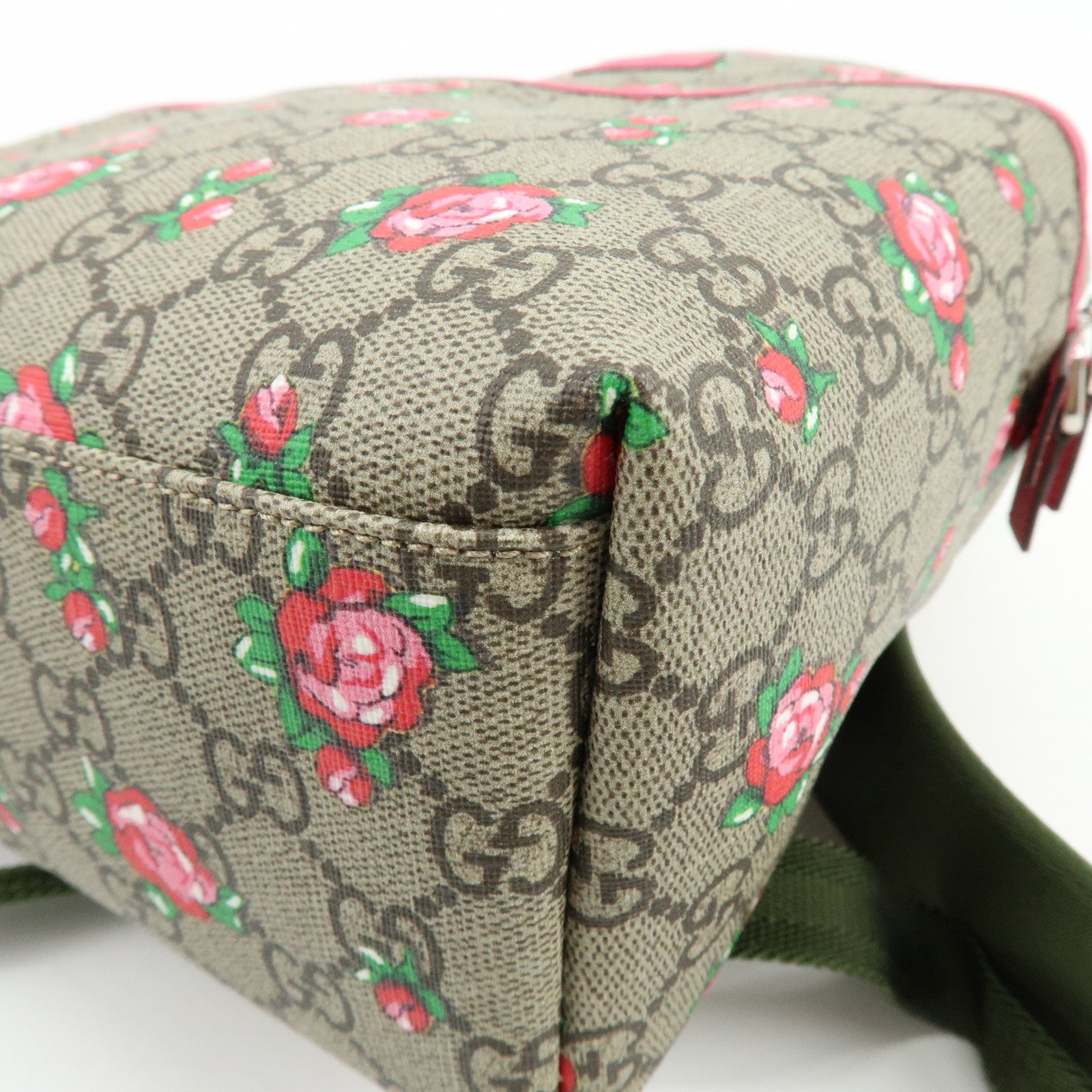 GUCCI Children’s GG Supreme Rose Heart Backpack Beige Pink 271327