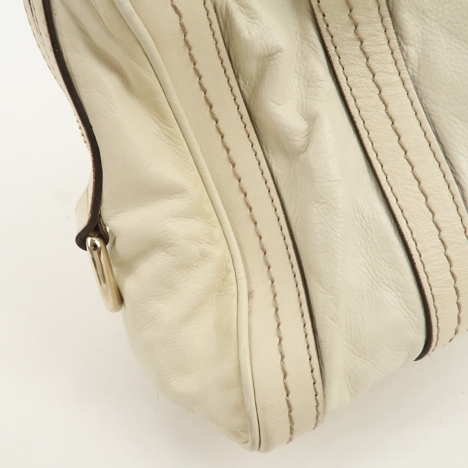 GUCCI Historia Interlocking G Leather Mini Boston Bag Ivory 181487
