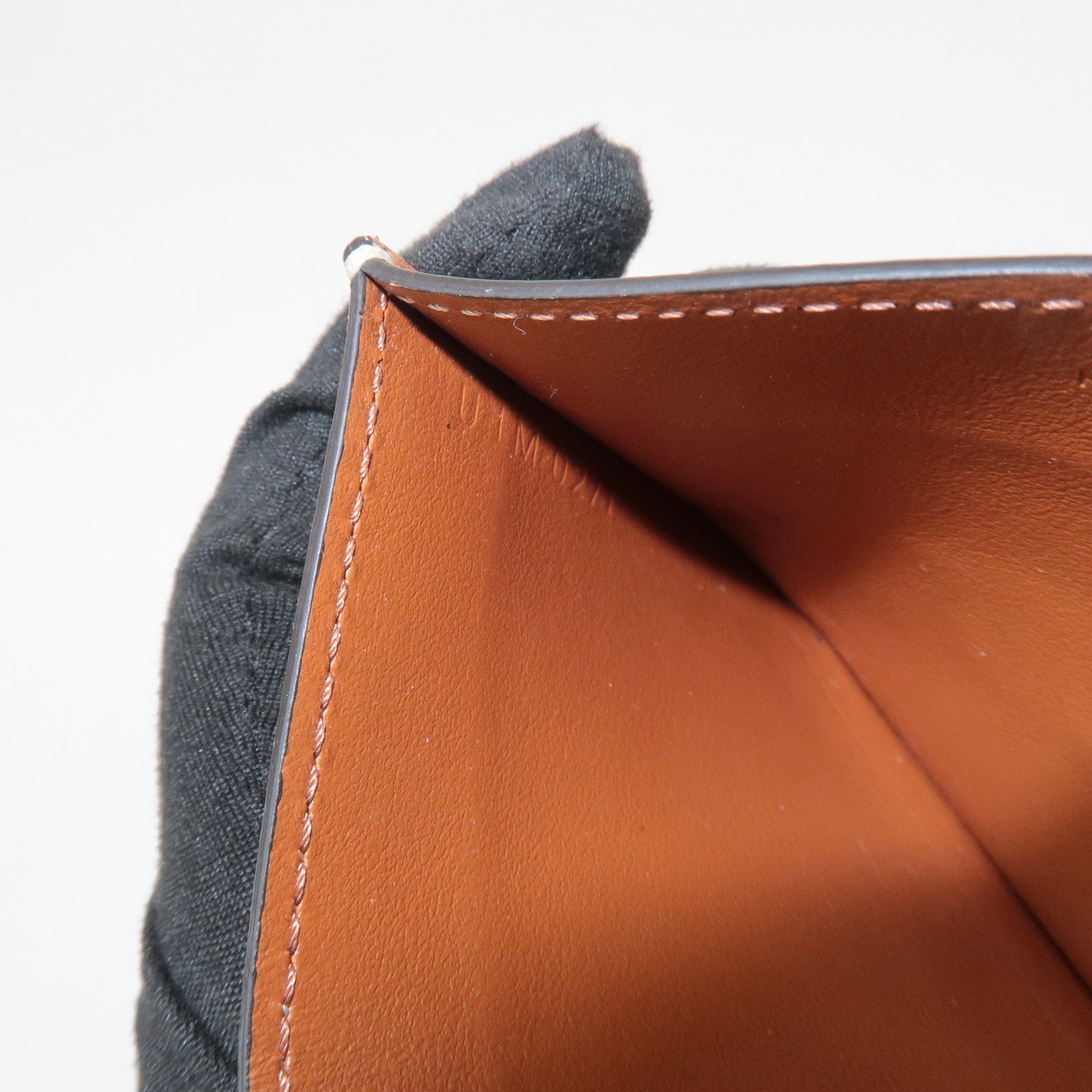 CELINE Leather Canvas Triomphe Card Case Black Brown 10B702CLY