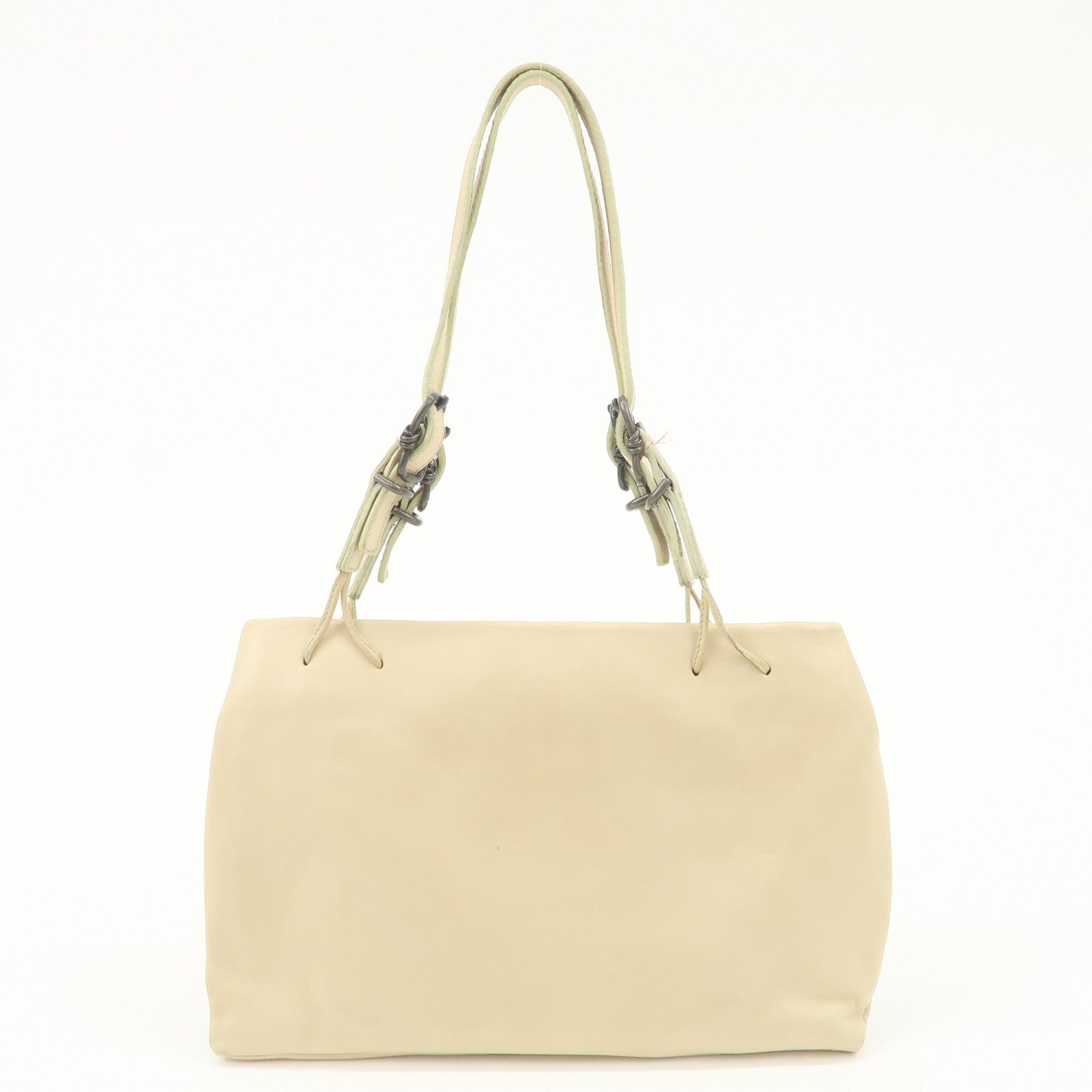 PRADA Nappa Leather Hand Bag Shoulder Bag Ivory