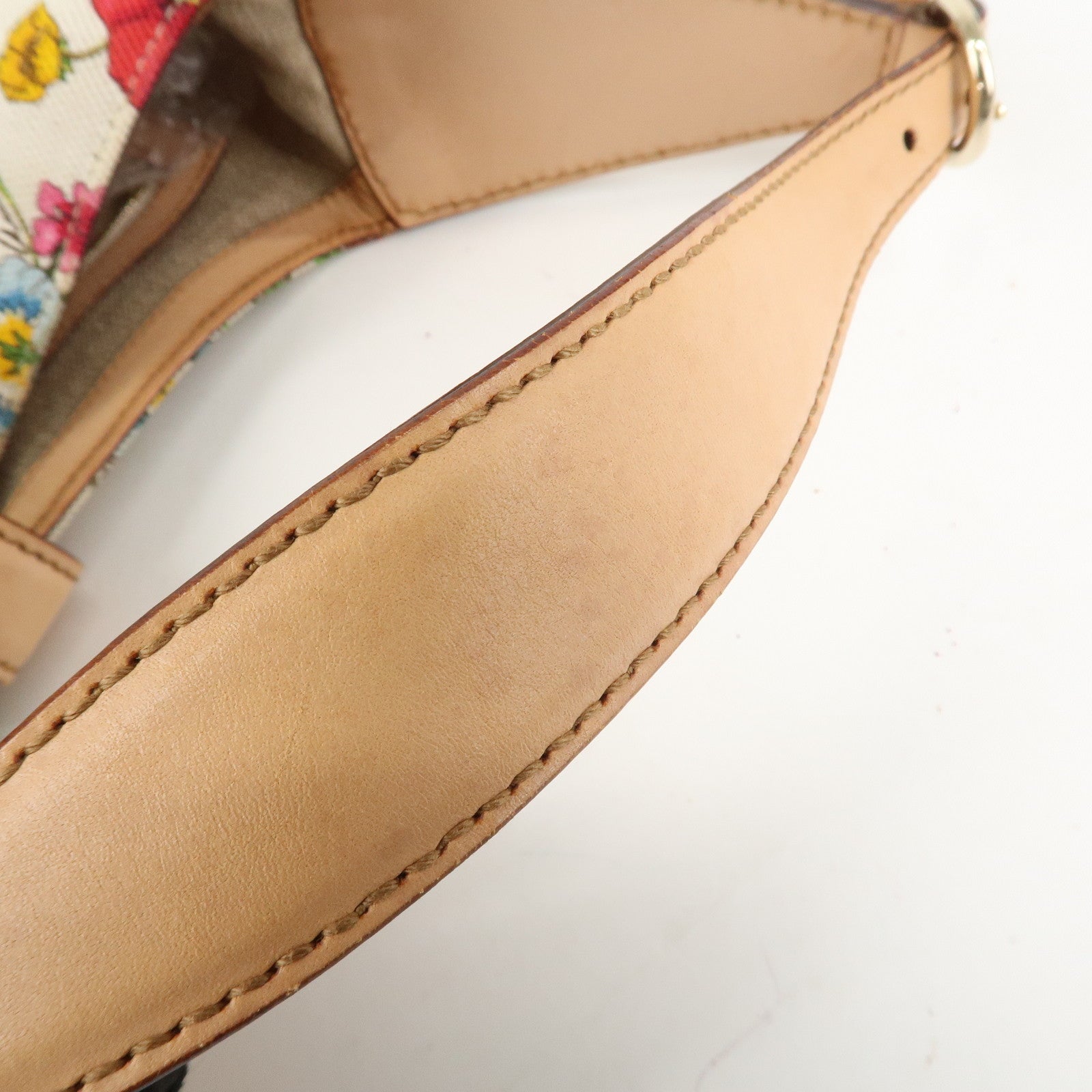 GUCCI New Jackie Flora Canvas Leather Shoulder Bag Multicolor Used