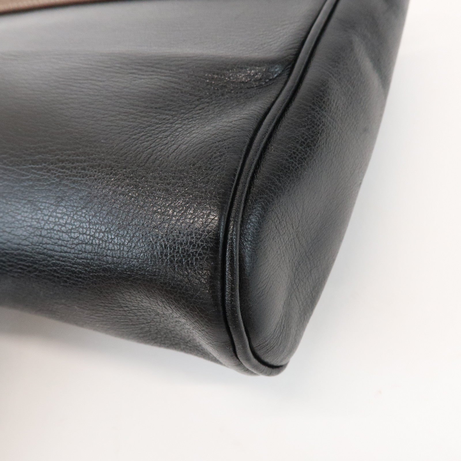 LOEWE Velazquez Logo Leather Clutch Bag Black Brown